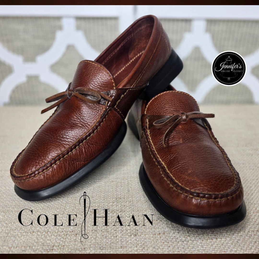Cole Haan Cole Haan Country Men's Brown Pebbled Leather Loafers 10.5 Size US 10.5 / EU 43-44 - 1 Thumbnail