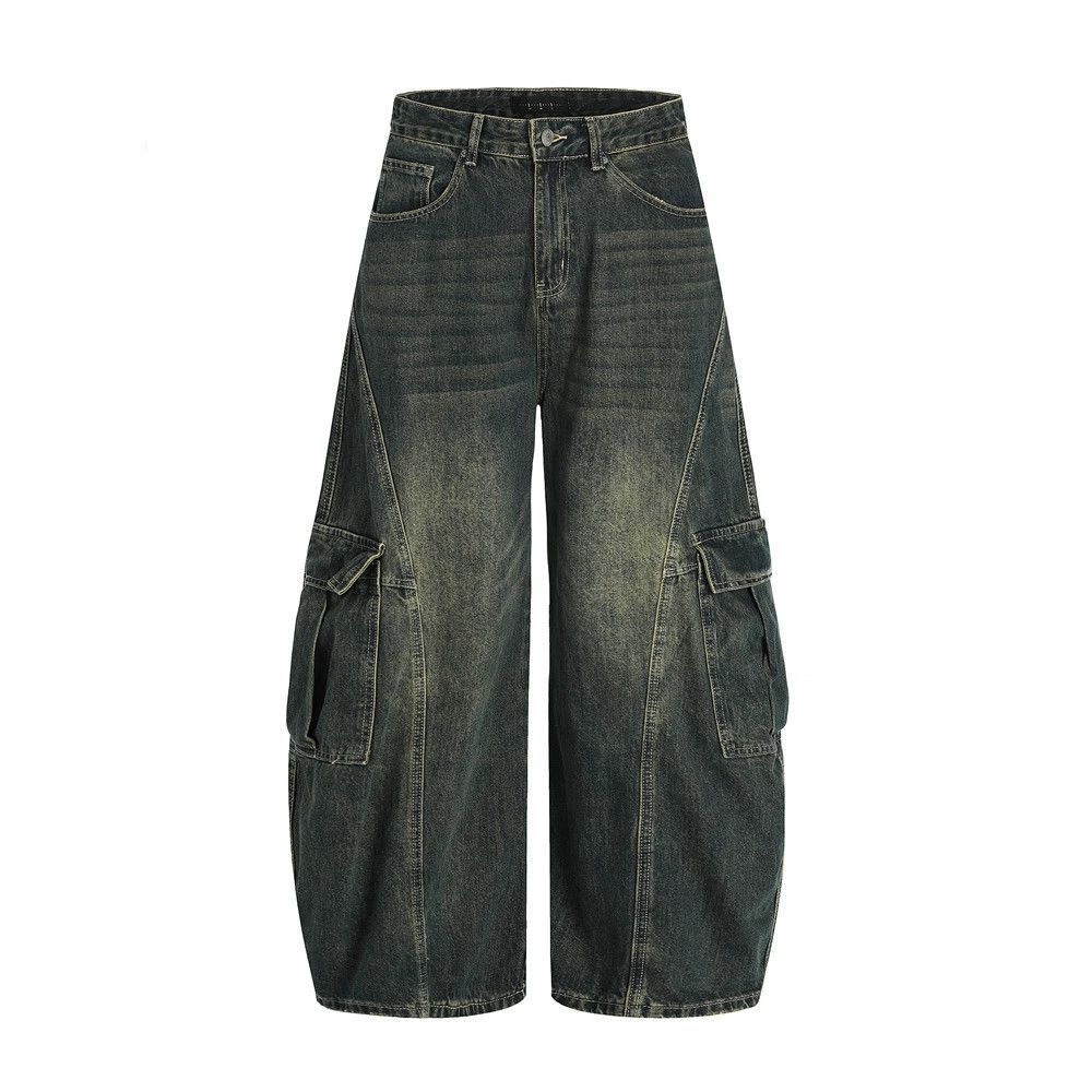 Vintage Men's heavy duty distressed punk washed cargo scimitar jeans Size US 32 / EU 48 - 1 Thumbnail