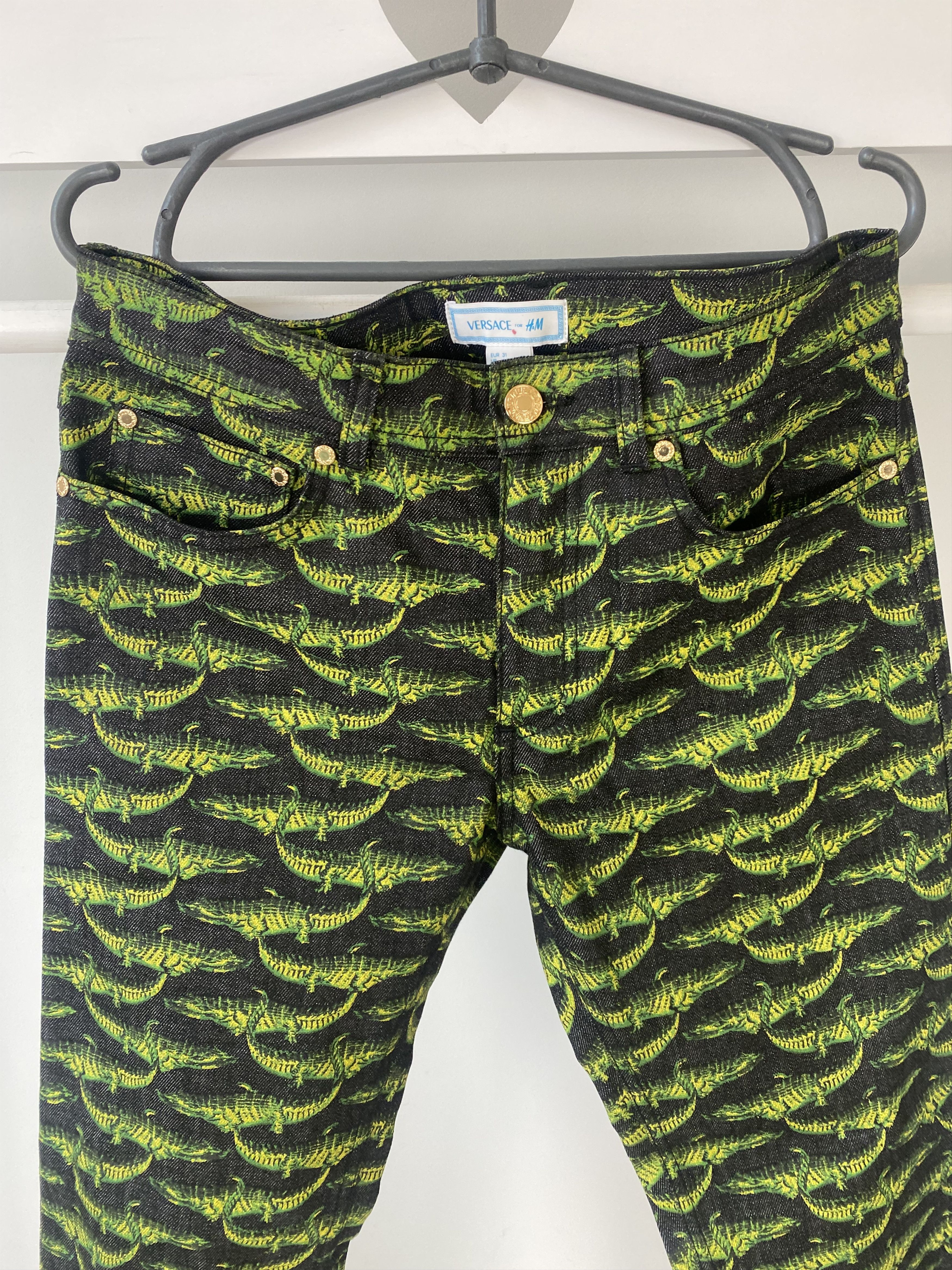 Versace FW11 Versace X H&M Crocodile All Over Printed Denim Pants Size US 31 - 4 Thumbnail