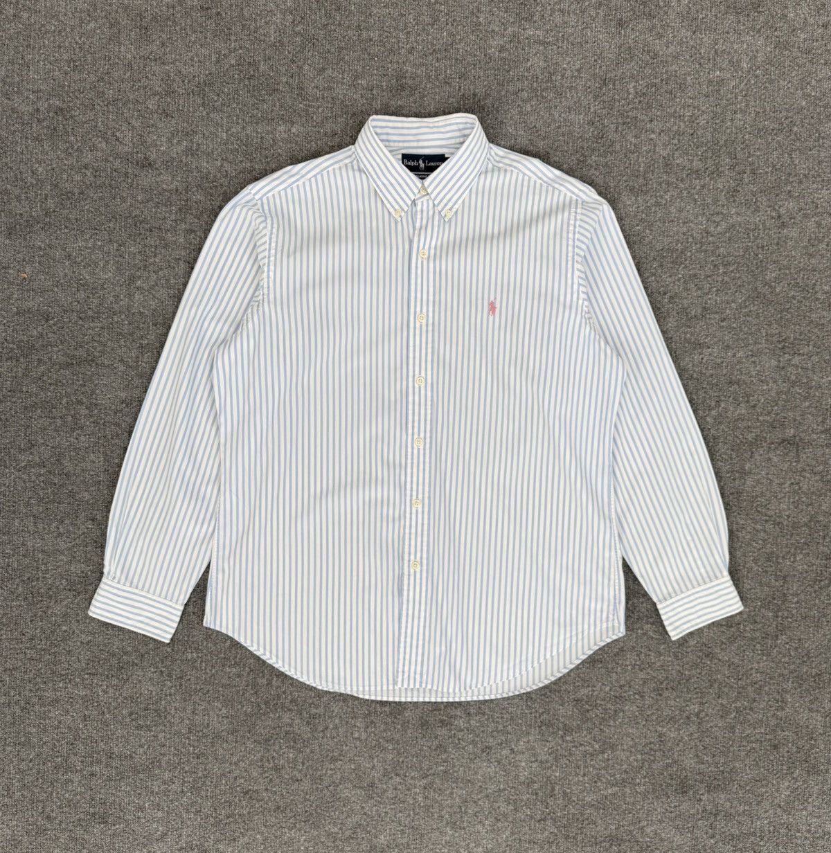 Vintage Polo Ralph Lauren Blue Stripe Button Down Shirt