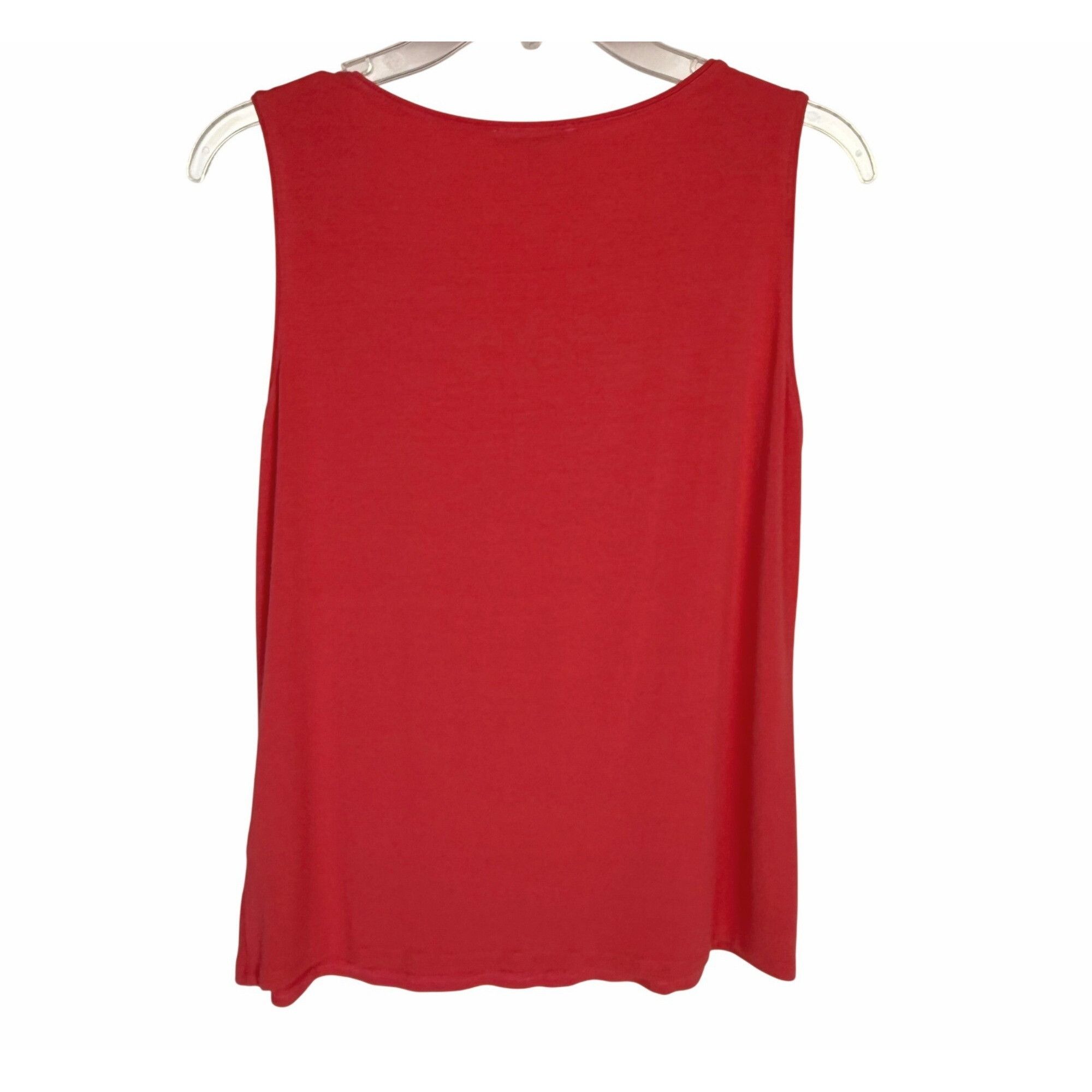 Eileen Fisher Eileen Fisher Sleeveless Stretch Rayon Tank Scoop-Neck Coral Size M / US 6-8 / IT 42-44 - 3 Thumbnail