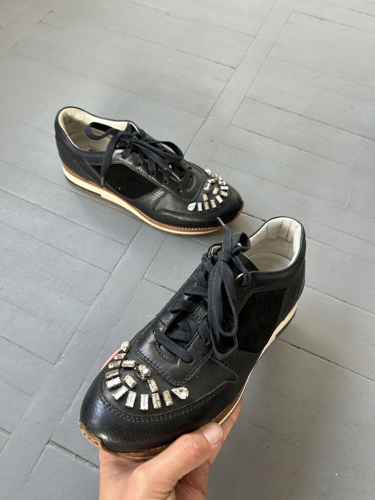 Lanvin Lanvin black low top sneakers Size US 10 / IT 40 - 2 Thumbnail