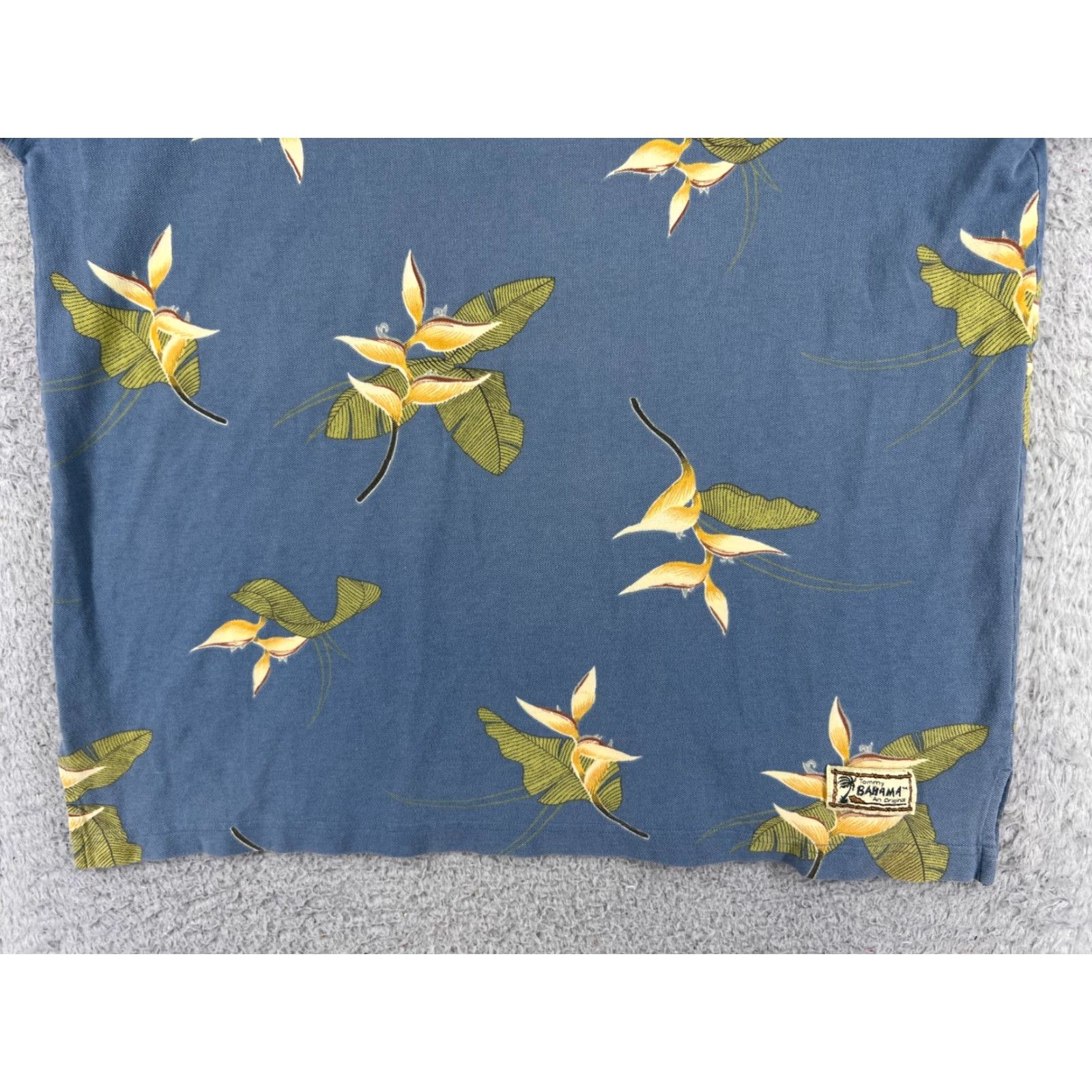Tommy Bahama Tommy Bahama Polo Shirt Mens Large Blue Floral 100% Cotton Silk Blend Knit Regular Short Sleeve Upscale Casual Polo Mens L Blue Floral Modern Sports Size US L / EU 52-54 / 3 - 5 Thumbnail