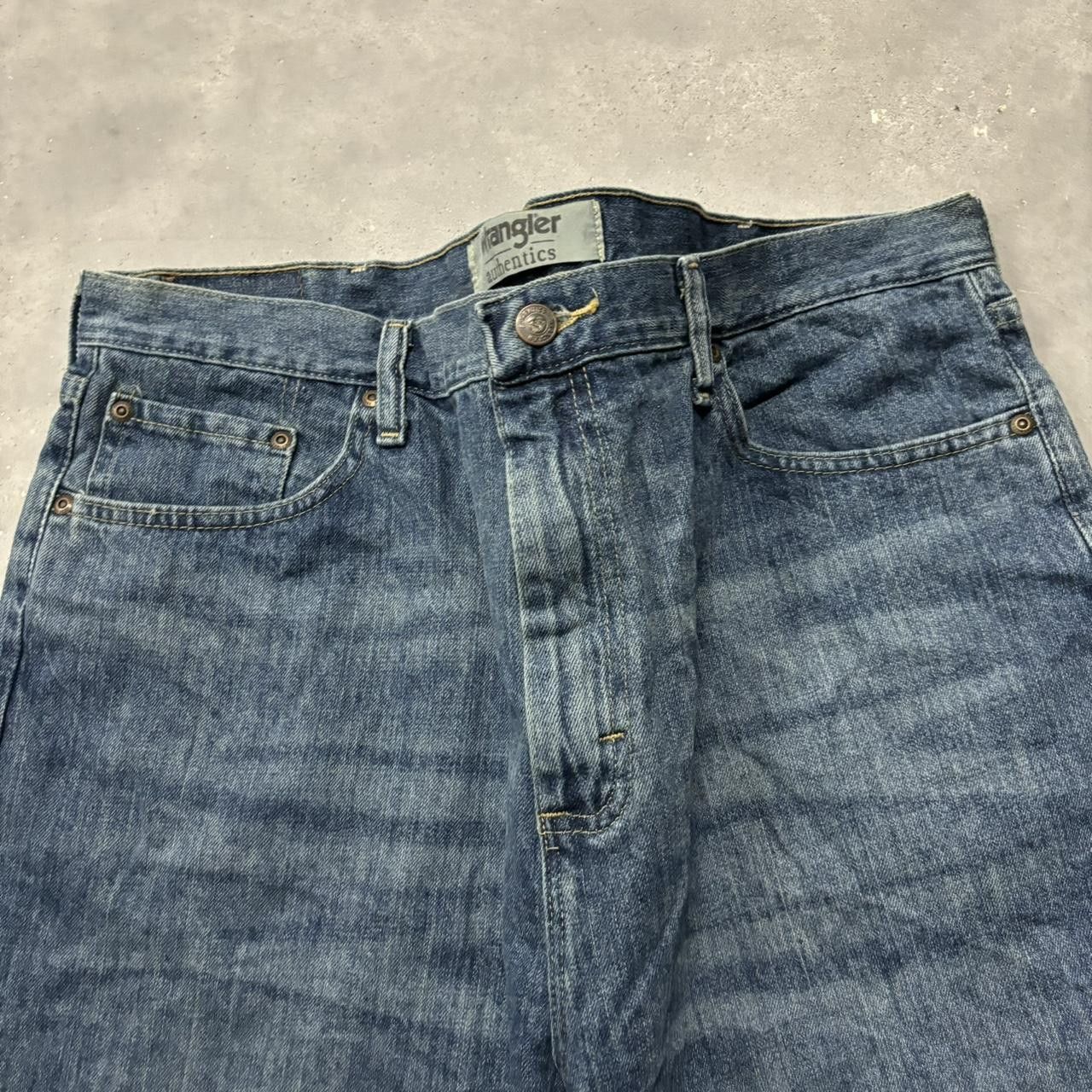 Japanese Brand × Vintage Crazy Vintage Y2K/2000s Grunge Dark Wash Denim Skater Jean Shorts Jorts! Size US 38 / EU 54 - 3 Thumbnail