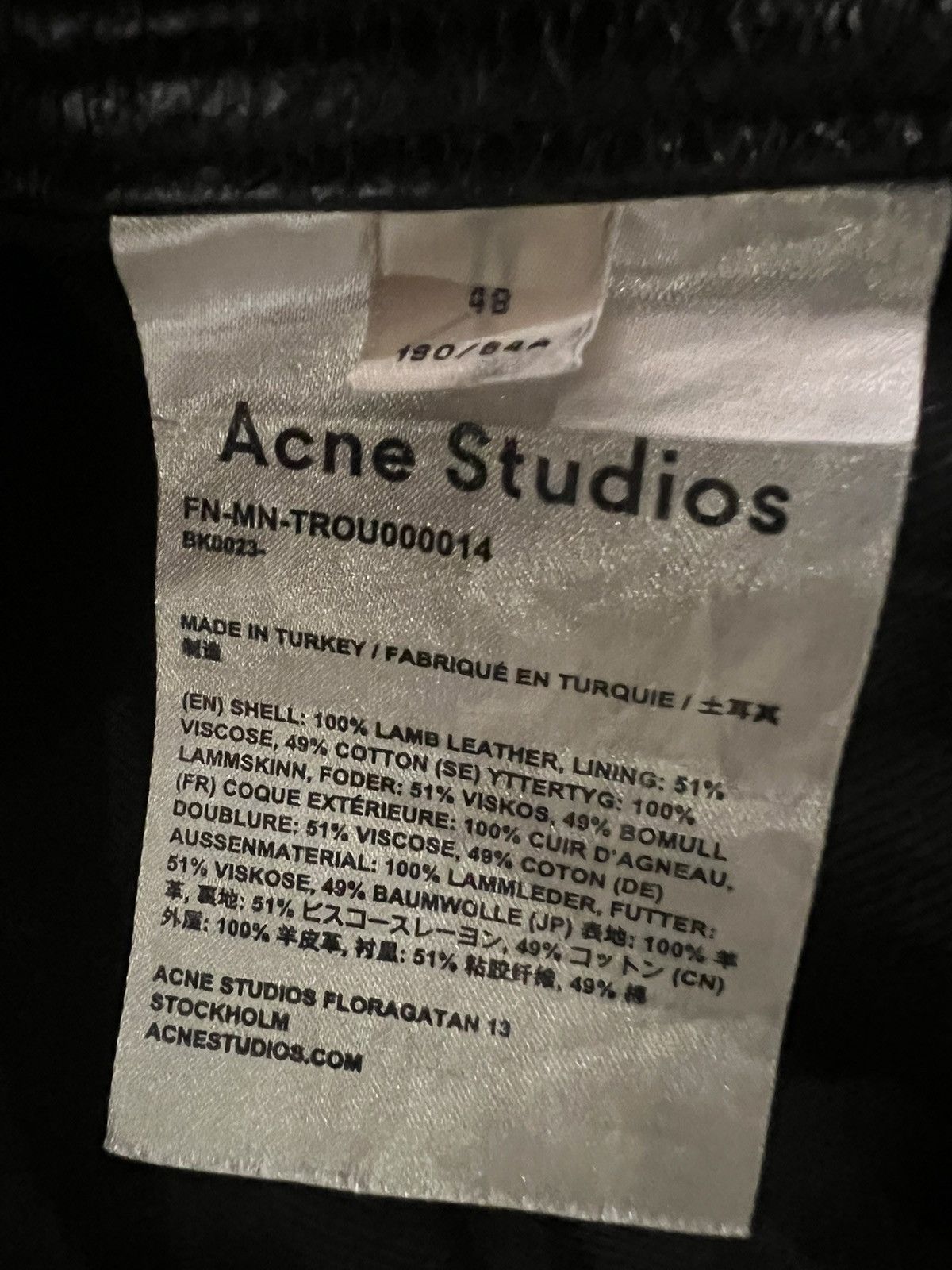 Acne Studios Acne Studios Lambskin Leather pant 48 FN-MN-TROU000014 Size US 32 / EU 48 - 6 Thumbnail