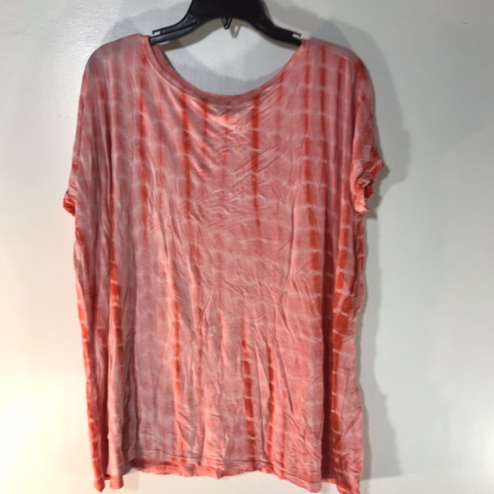 Vintage VINTAGE Piko 1988 Women's Blouse XL Bamboo Tie Dye Scoop Neck Short Sleeve Casual Top Red Pink White Size XL / US 12-14 / IT 48-50 - 2 Thumbnail