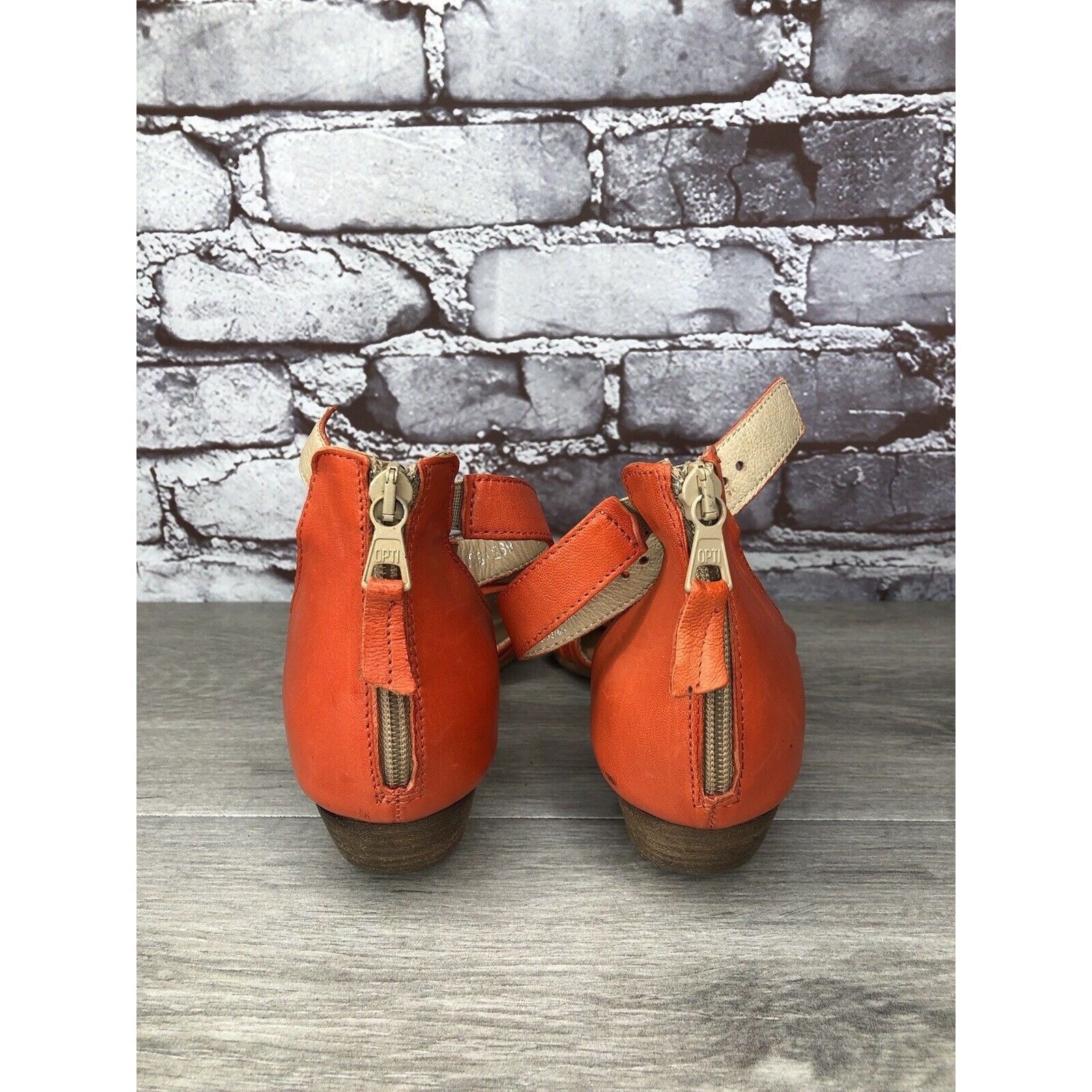 Other Miz Mooz Cassie Orange Leather Ankle Strap Heeled Sandals Wo Size US 8.5 / IT 38.5 - 5 Thumbnail