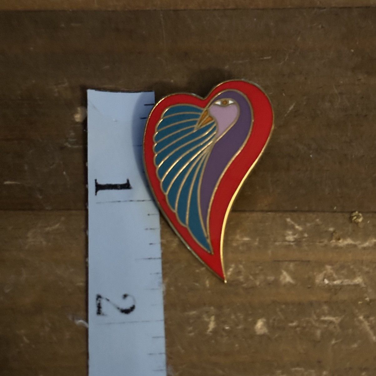 Vintage Vintage Laurel Burch Dove Love heart brooch Size ONE SIZE - 2 Thumbnail