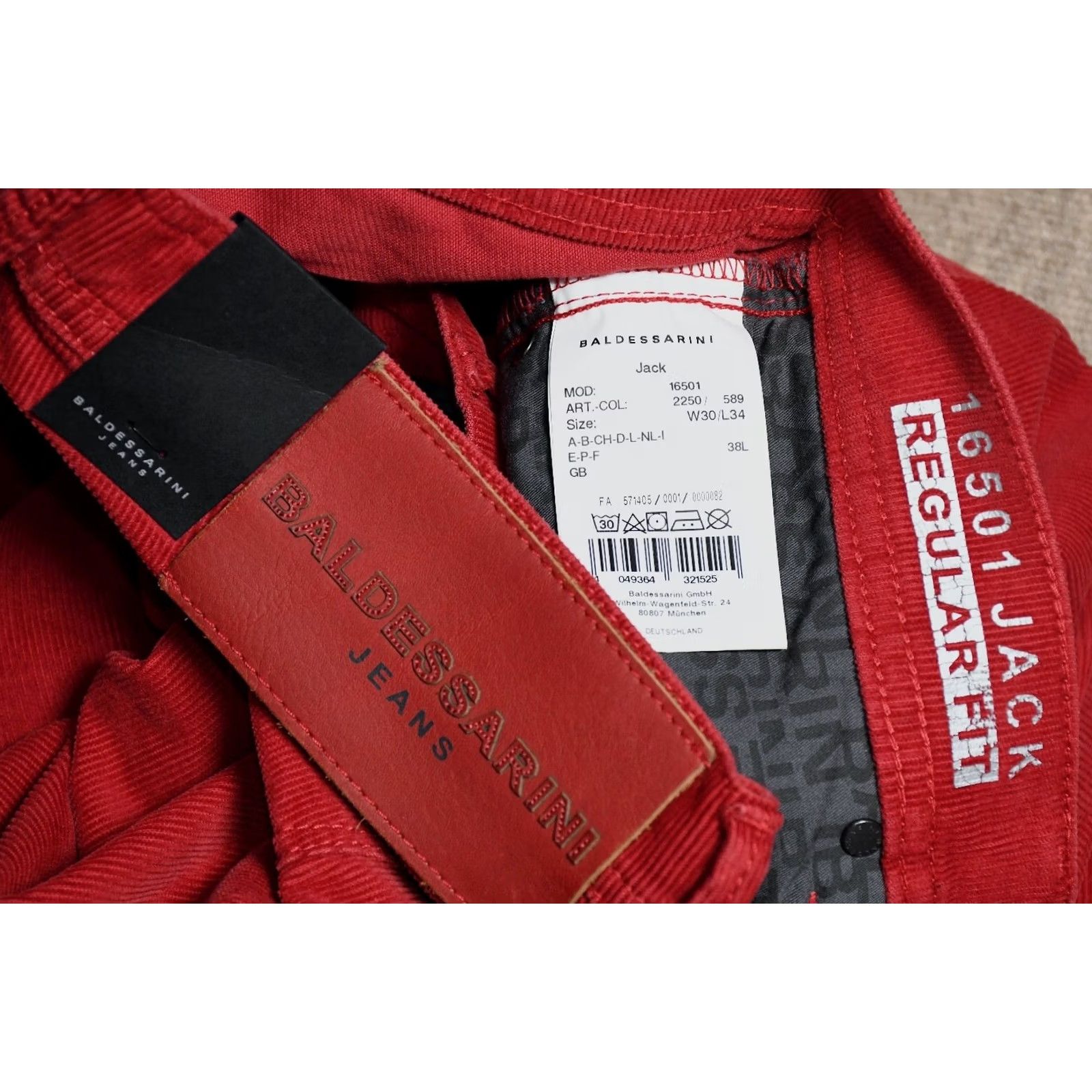 Vintage BALDESSARINI Jack Corduroy Red Pants W30/L34 Mens Classic Size US 30 / EU 46 - 5 Thumbnail