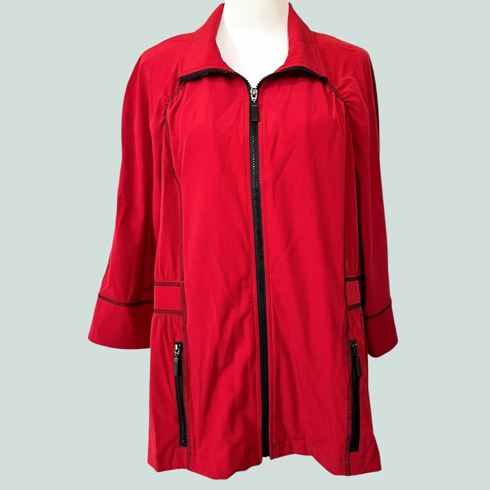Vintage Zenergy by Chico's Jacket Red 3/4 Sleeve Windbreaker Zip XL Womens Pant? Size XL / US 12-14 / IT 48-50 - 1 Thumbnail