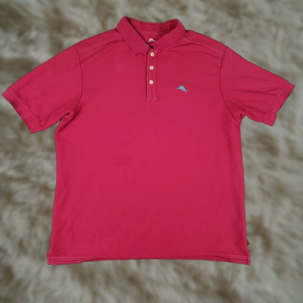 Tommy Bahama Tommy Bahama Polo Shirt Mens M Pink Magenta Marlin Logo Short Sleeve Casual Dressy Polo - 100% Cotton Blend Size US M / EU 48-50 / 2 - 1 Thumbnail