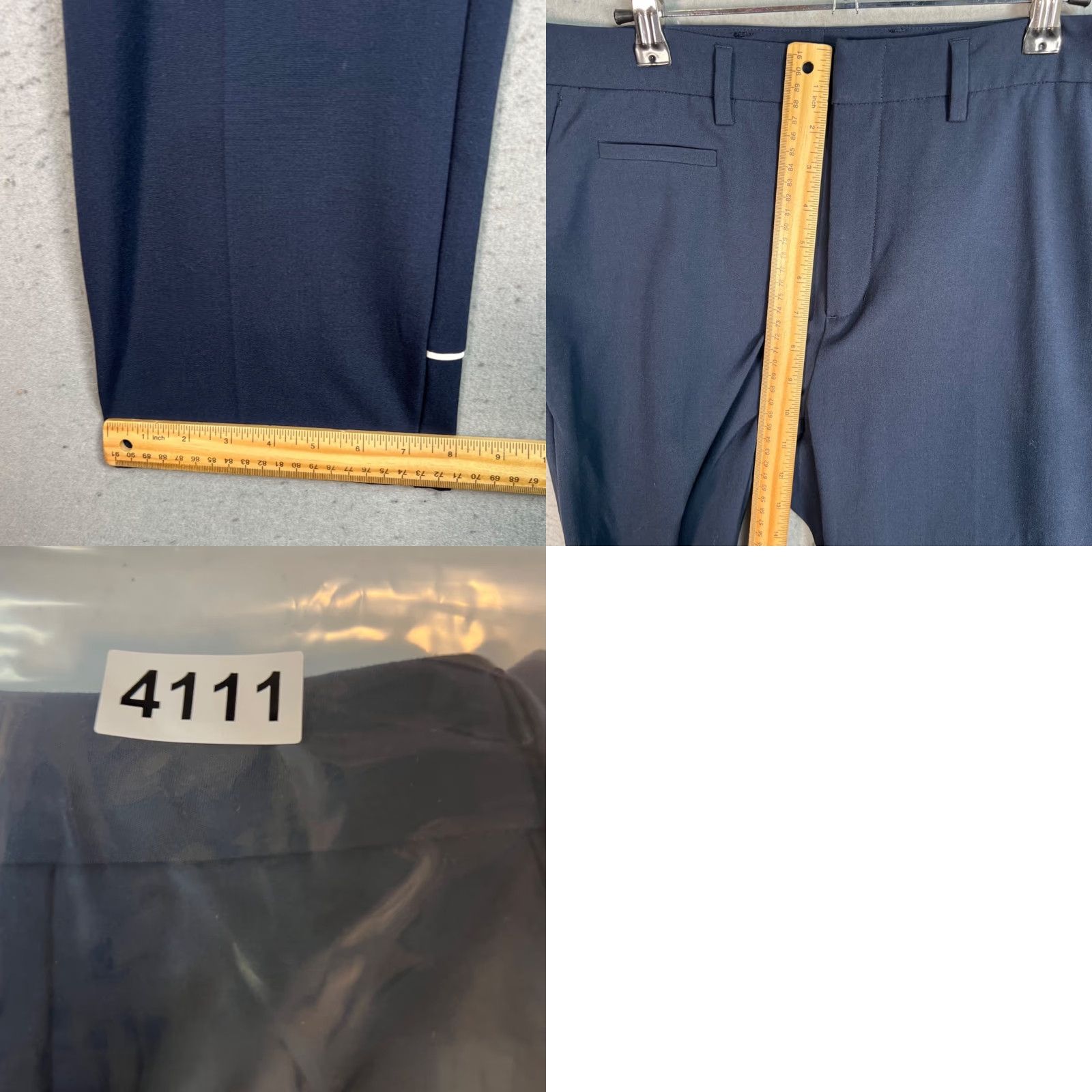 Oak + Fort Oak + Fort Womens Size 31 Navy Blue Slim Fit Trousers Dress Pants - Flat Front, Polyester Blend, Inseam 27, Adult Womens, 8/10, Regular, Vintage: No Size 24" / US 00 / IT 34 - 8 Thumbnail