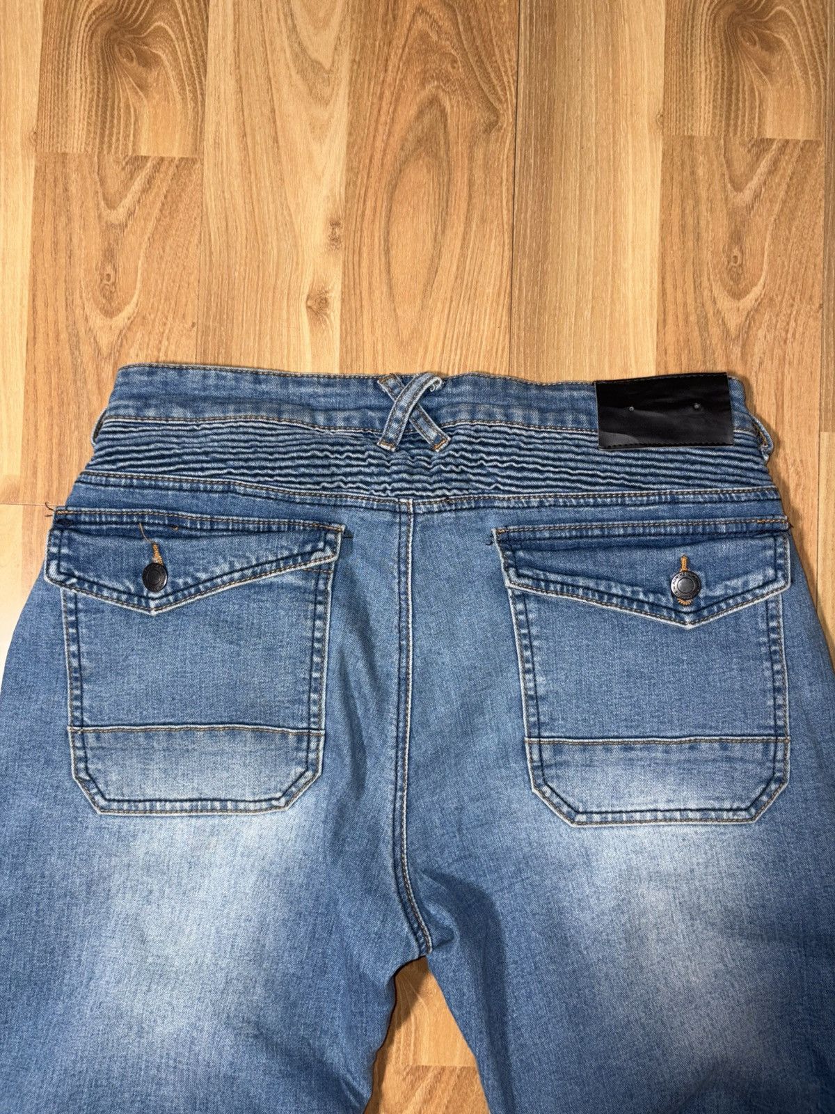 Japanese Brand Balmain Biker Style Distressed jeans Panelled Moto Denim Size US 36 / EU 52 - 8 Thumbnail