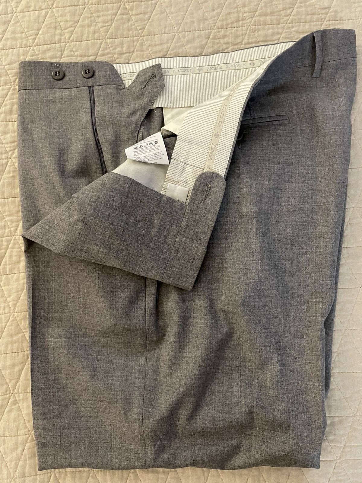 Zanella 'Todd' Super 120's Wool Serge Tropical Weight Trouser Size 38R - 5 Thumbnail