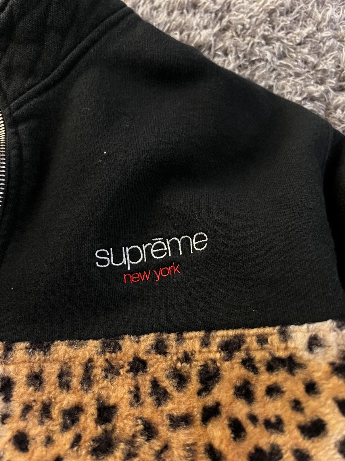 Supreme Supreme Quarter Zip Cheetah Print Grailed