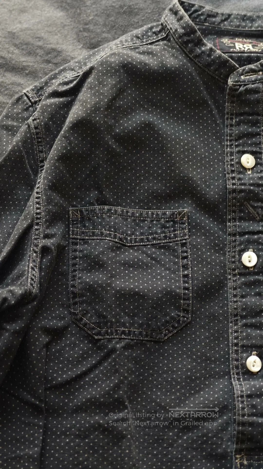 RRL Ralph Lauren RRL Double RL Black Polka Dot Work Shirt. Size US S / EU 44-46 / 1 - 5 Thumbnail