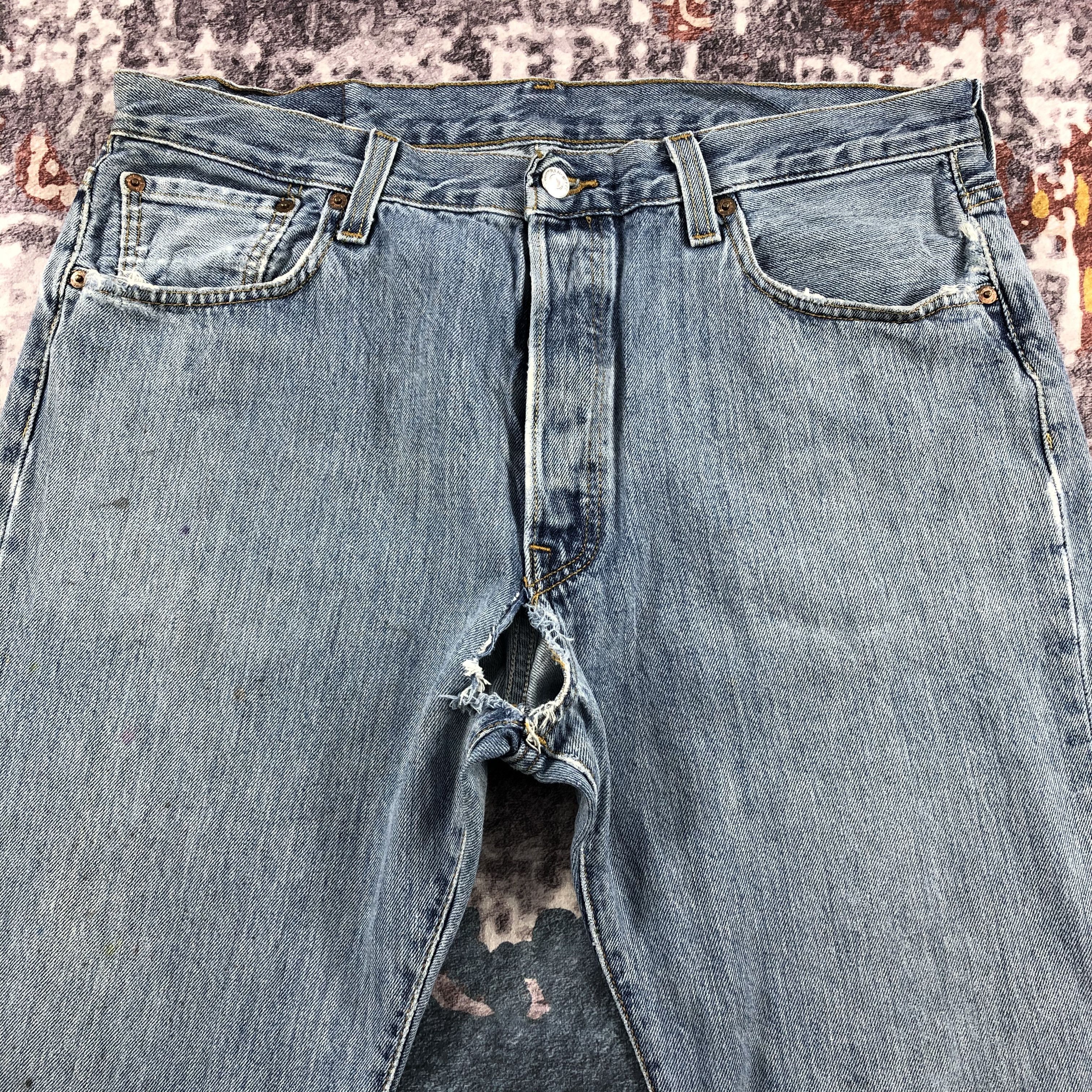 Levi's Vintage Distress Levis 501 Jeans-JM2114 Size US 36 / EU 52 - 3 Thumbnail
