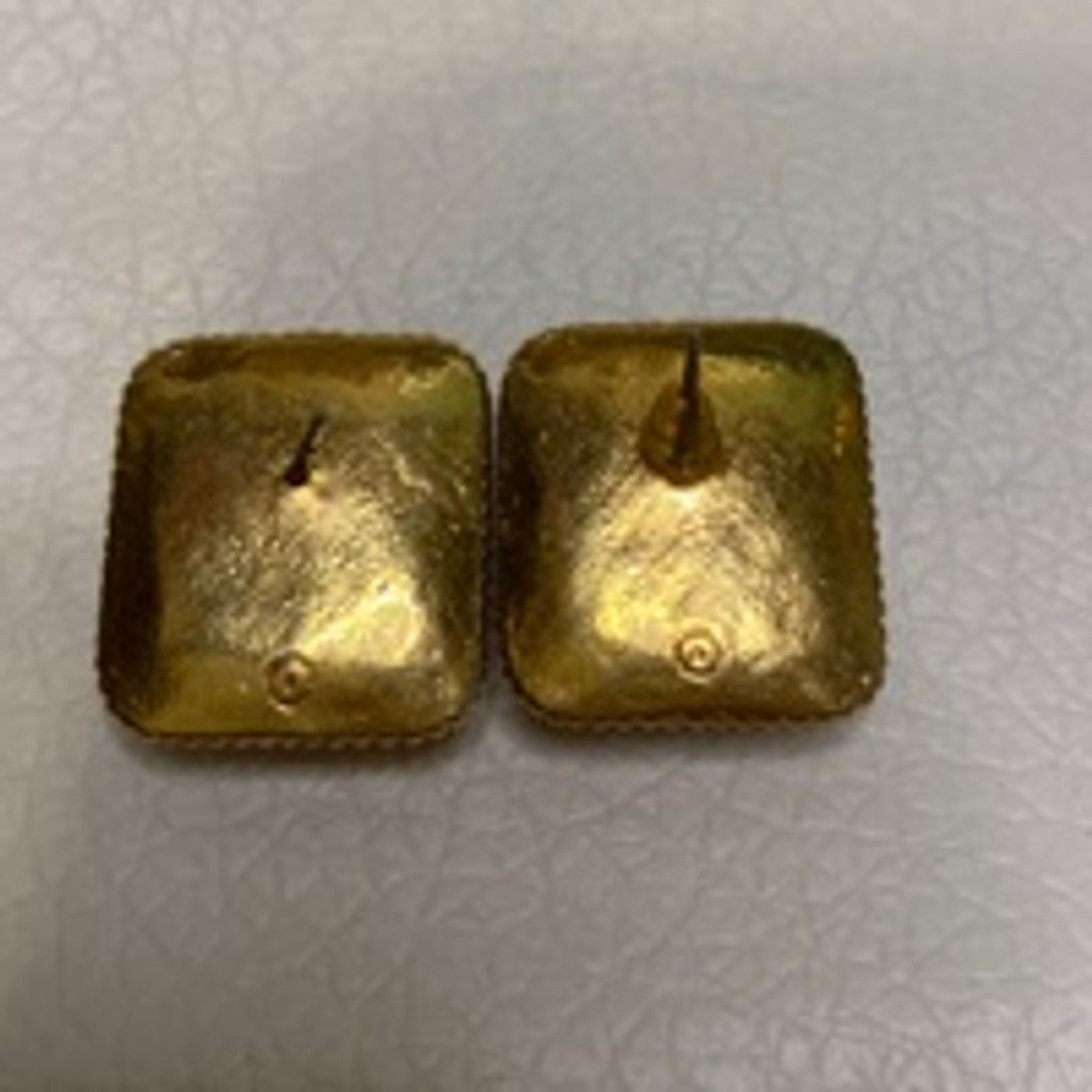 Other Vintage 80s Chunky Amber Glass Square Gold Statement Studs Size ONE SIZE - 3 Thumbnail
