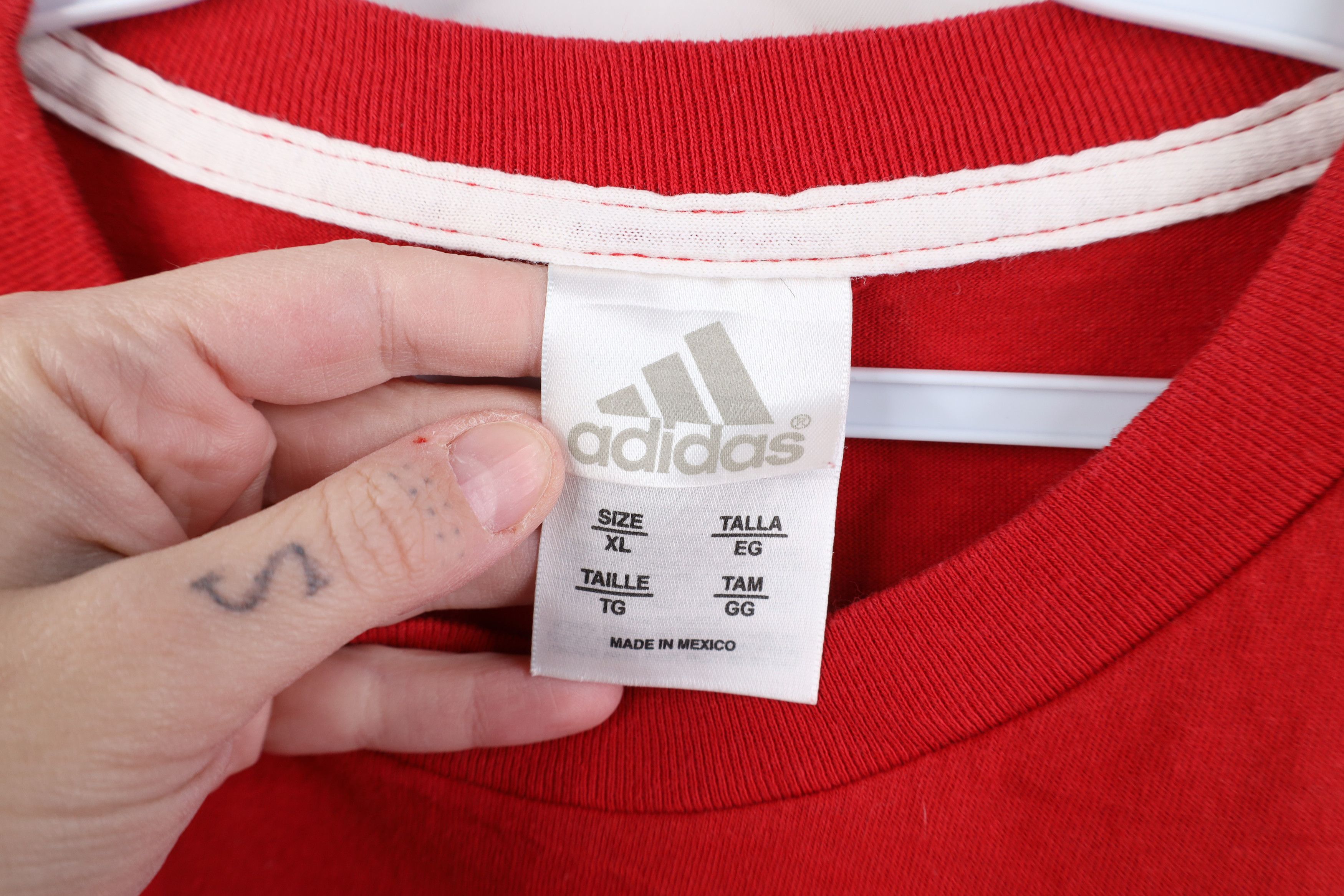 Adidas Vintage Y2K Adidas Logo Long Sleeve T-Shirt Red Cotton Size US XL / EU 56 / 4 - 8 Thumbnail