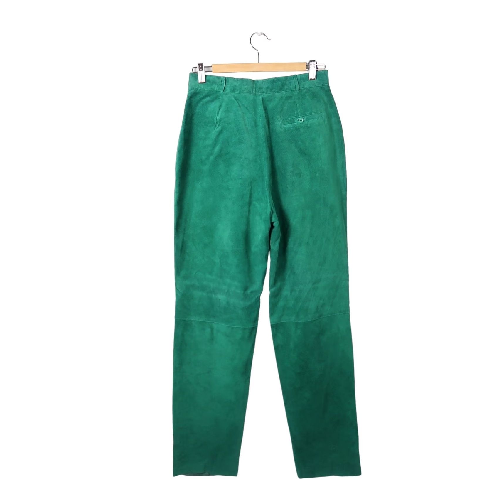 Vintage Vintage J. Christopher Green Pig Suede Leather Trouser Pants 80s 28" Size 28" / US 6 / IT 42 - 3 Thumbnail