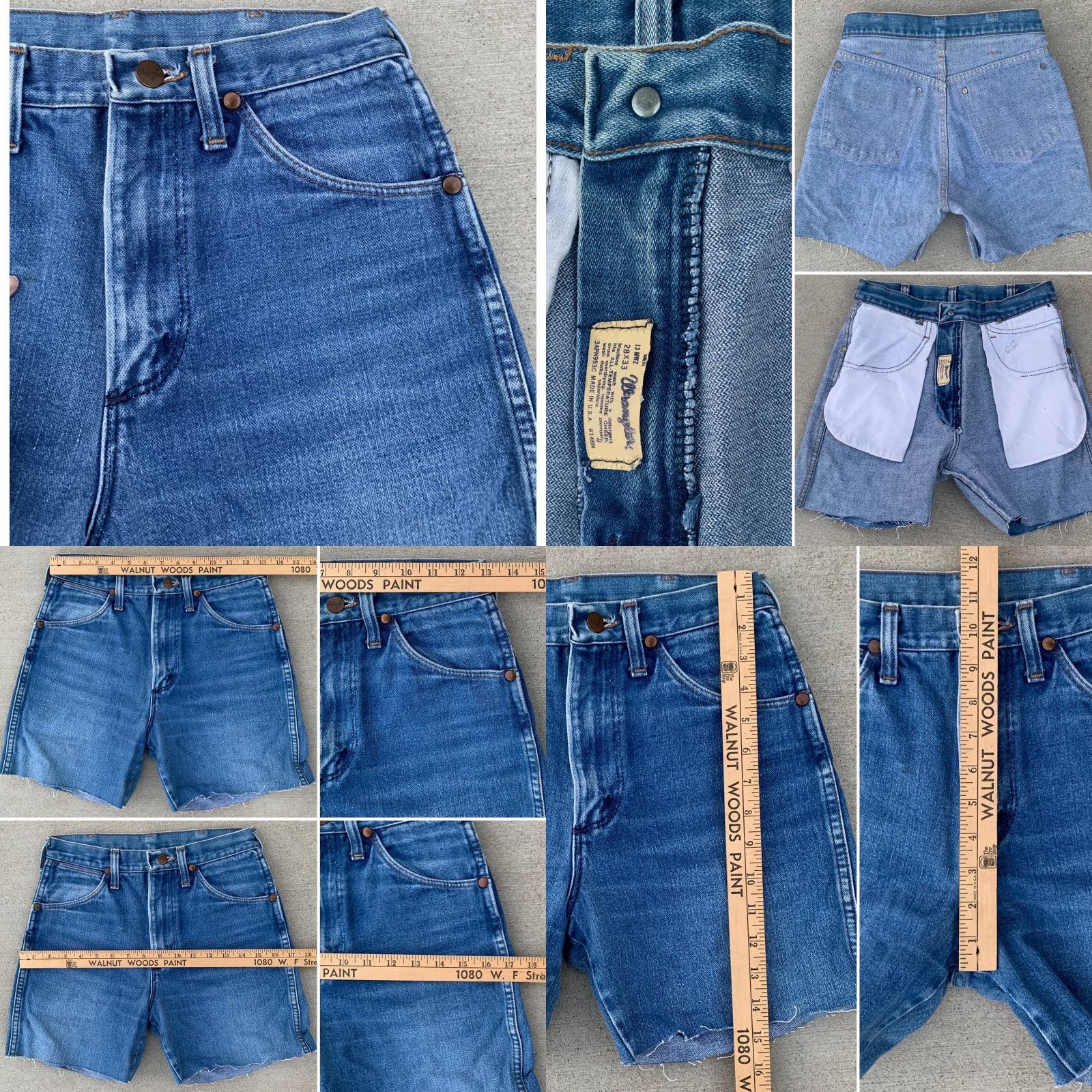 Wrangler VINTAGE Wrangler Jeans shorts western cut offs made in USA Sz 28 27” waist Denim Blue 1970s Rockabilly Mens Womens Size 28" / US 6 / IT 42 - 8 Thumbnail