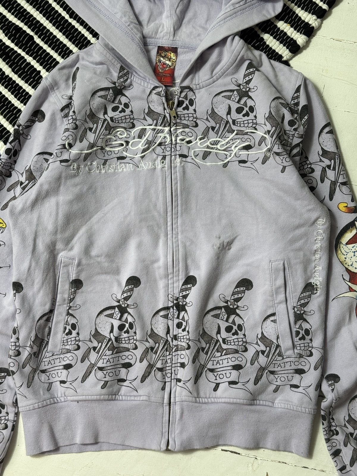 Ed Hardy VINTAGE ED HARDY ALL PRINTED 2000s ZIP UP HOODIE Size L / US 10 / IT 46 - 3 Thumbnail