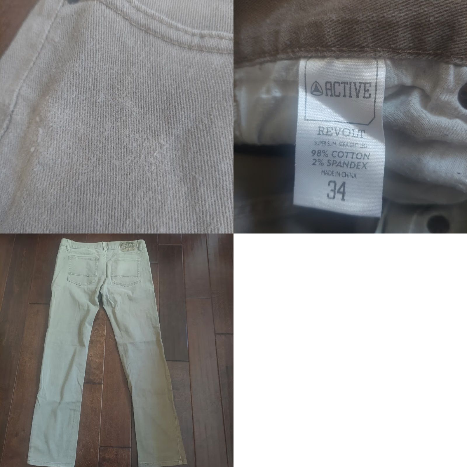 Vintage Active Revolt Jeans Men Slim Straight Gray 34 Regular Inseam 31 Cotton Spandex Slimming Style Straight B828 Size US 34 / EU 50 - 9 Thumbnail