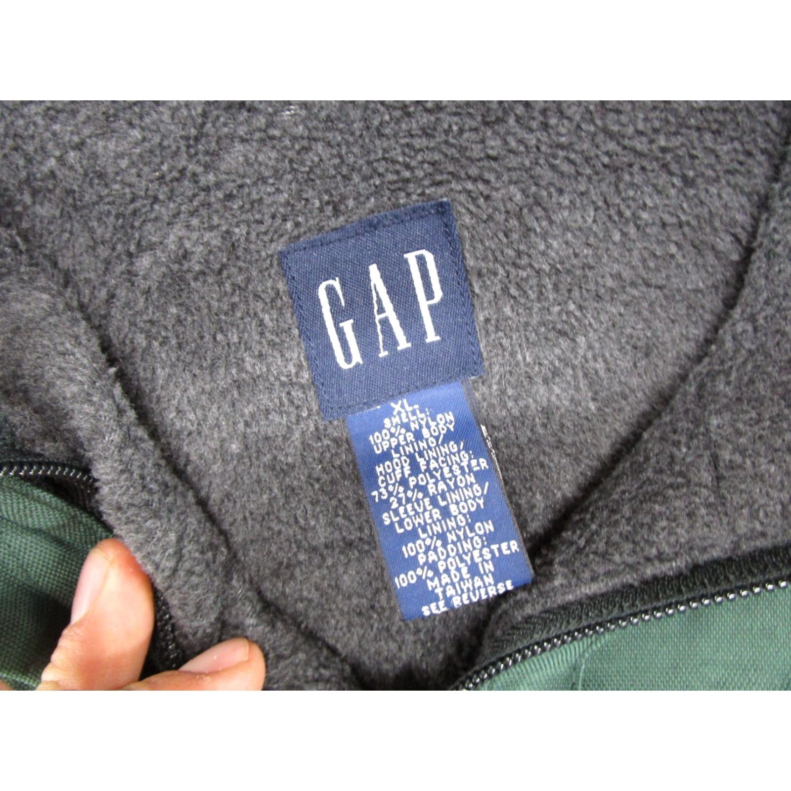 Gap VINTAGE Gap Jacket Main Selling Point: Hooded Nylon Anorak Mens XL Green 90s 1/4 Zip Pockets Zipper Drawstring Hem Winter Fall Outdoors Size US XL / EU 56 / 4 - 2 Thumbnail