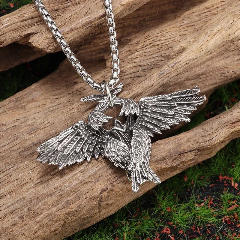Jewelry Gothic Mysterious Angel Wings Pendant Necklace Size ONE SIZE - 7 Thumbnail