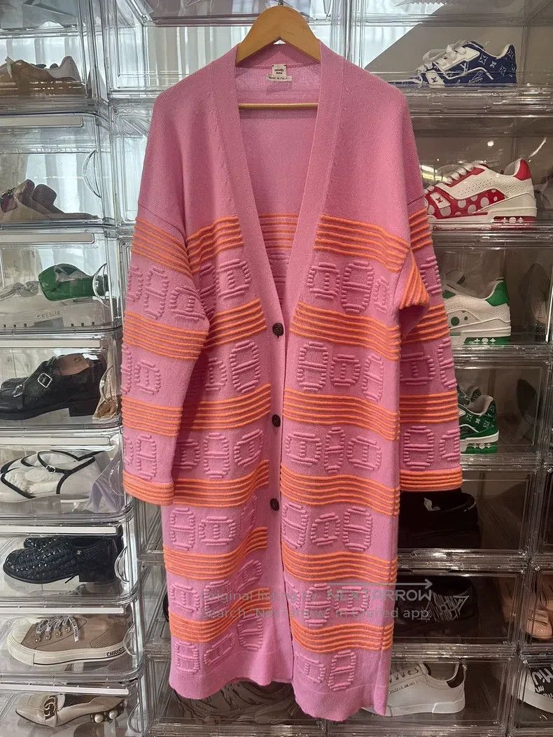 Hermes Hermes Pig Nose Long Knitted Cardigan Jacket Size XXS / US 00 / IT 34 - 2 Thumbnail