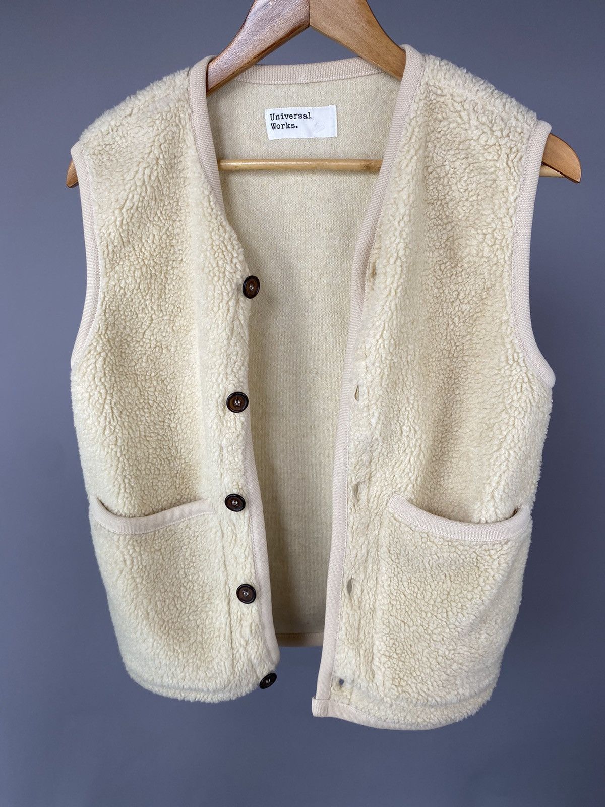 Japanese Brand × Universal Works Universal Works Cream Fleece Vest – Size S Size US S / EU 44-46 / 1 - 9 Thumbnail