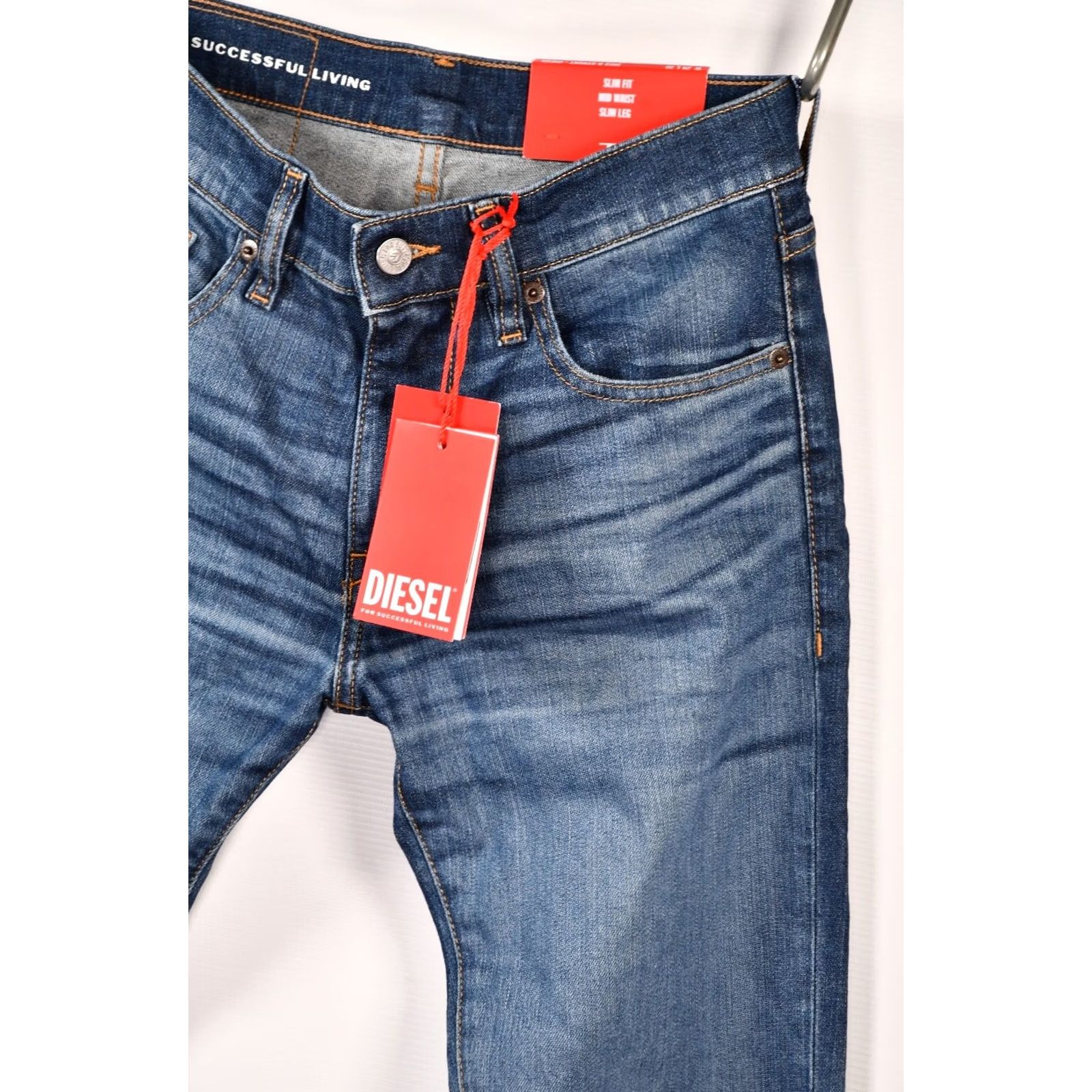 Diesel Diesel Jeans Slim Men W28/L30 D-Strukt 2019 Blue 99% Cotton 1% Elastane Skinny 5 Pocket Size US 28 / EU 44 - 6 Thumbnail