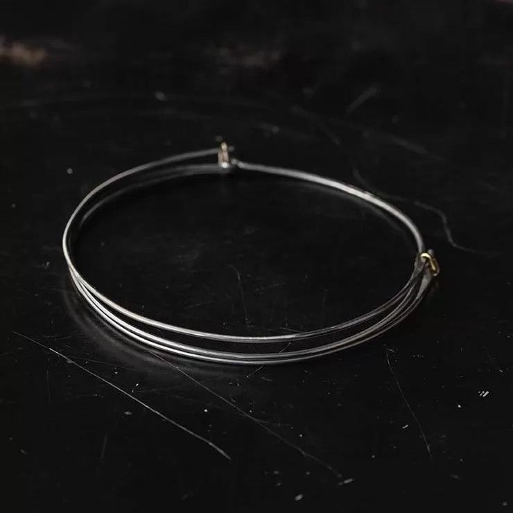 DETAJ Detaj African Distressed Stacked Silver Choker Size ONE SIZE - 2 Thumbnail