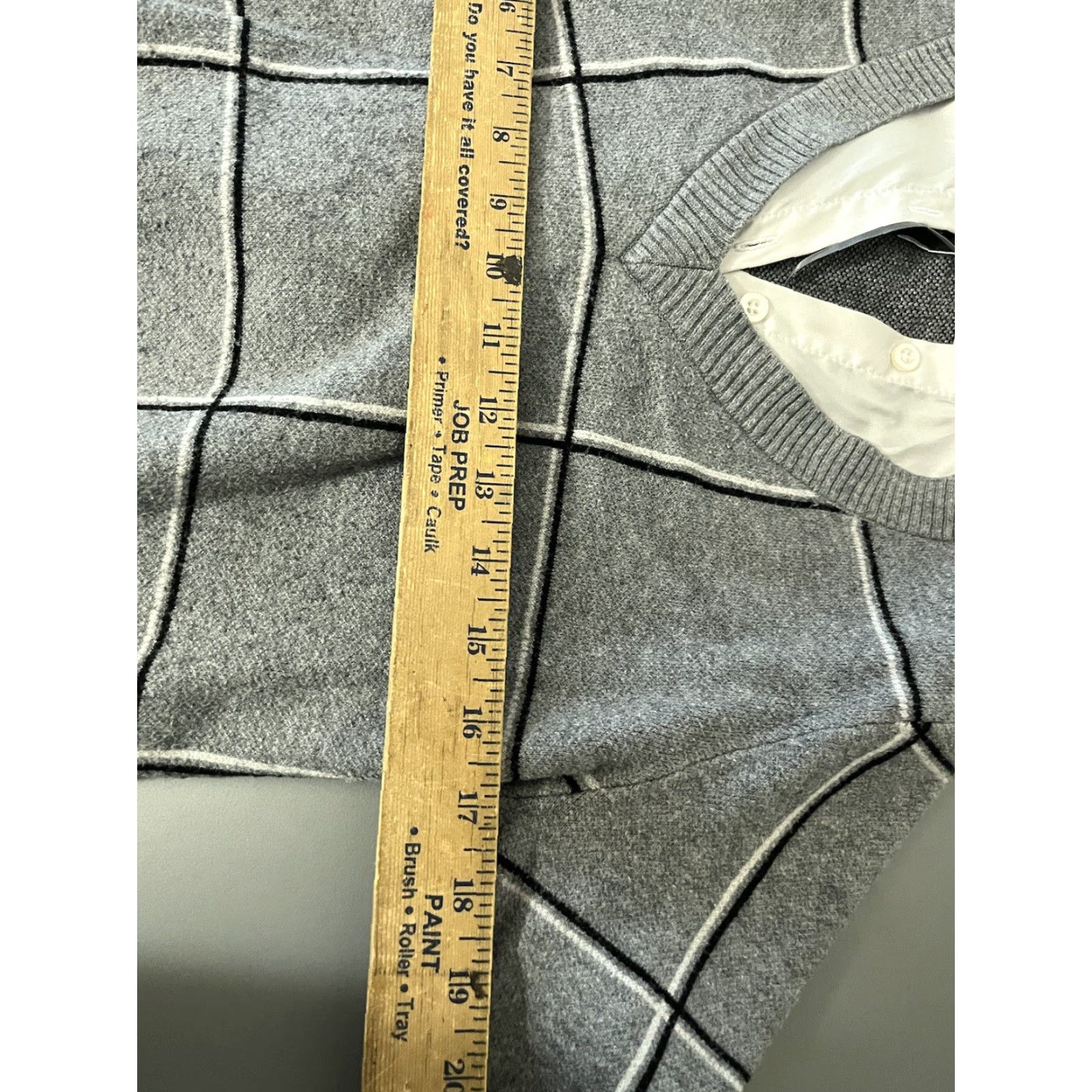 Jones New York VINTAGE Jones New York Sweater Collared Pullover Knit Plaid Gray Size M Womens Size M / US 6-8 / IT 42-44 - 5 Thumbnail