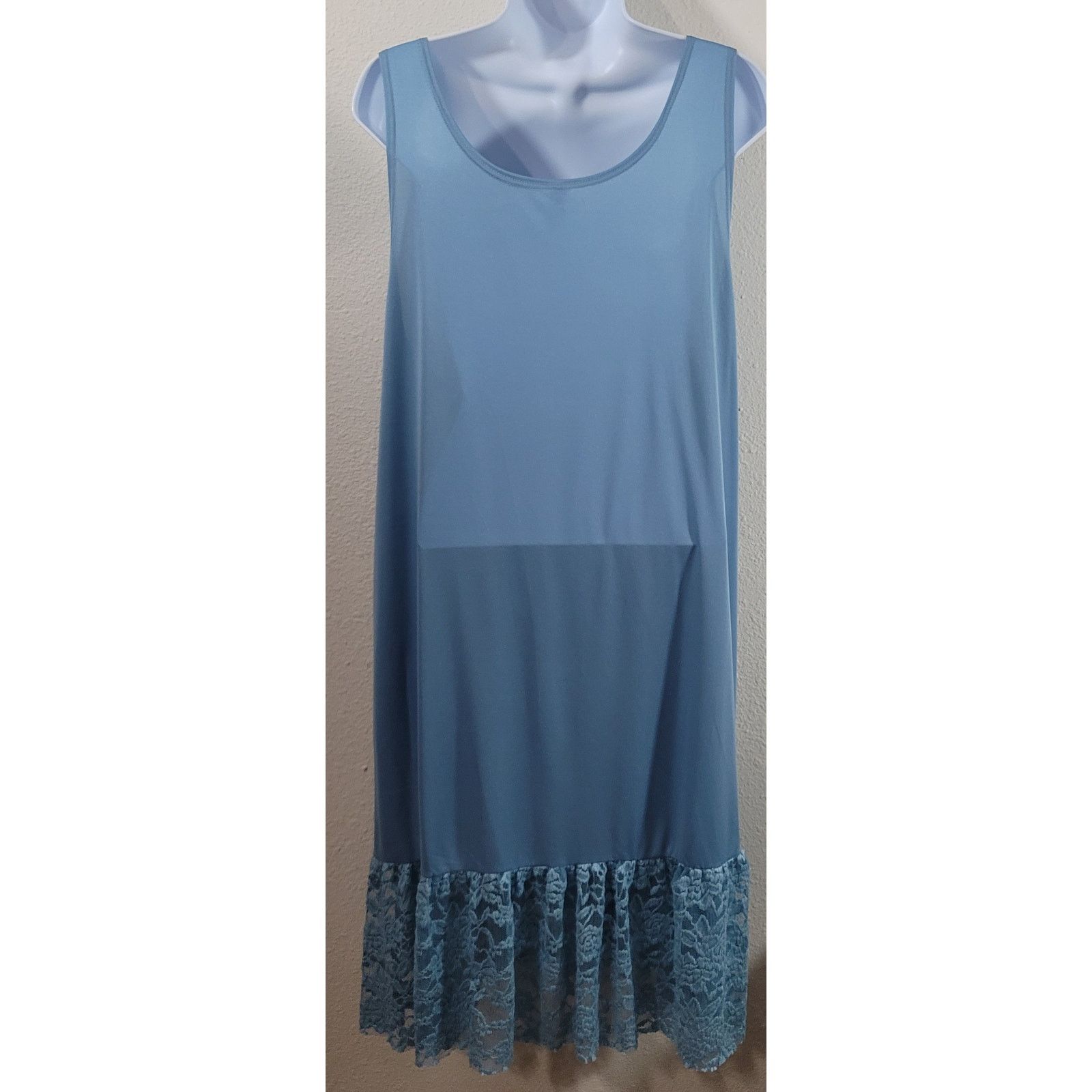 Other Paisley Grace Blue Lace Trim Shift Midi Dress 3XL Flowy Size 3XL / US 20-22 - 2 Thumbnail