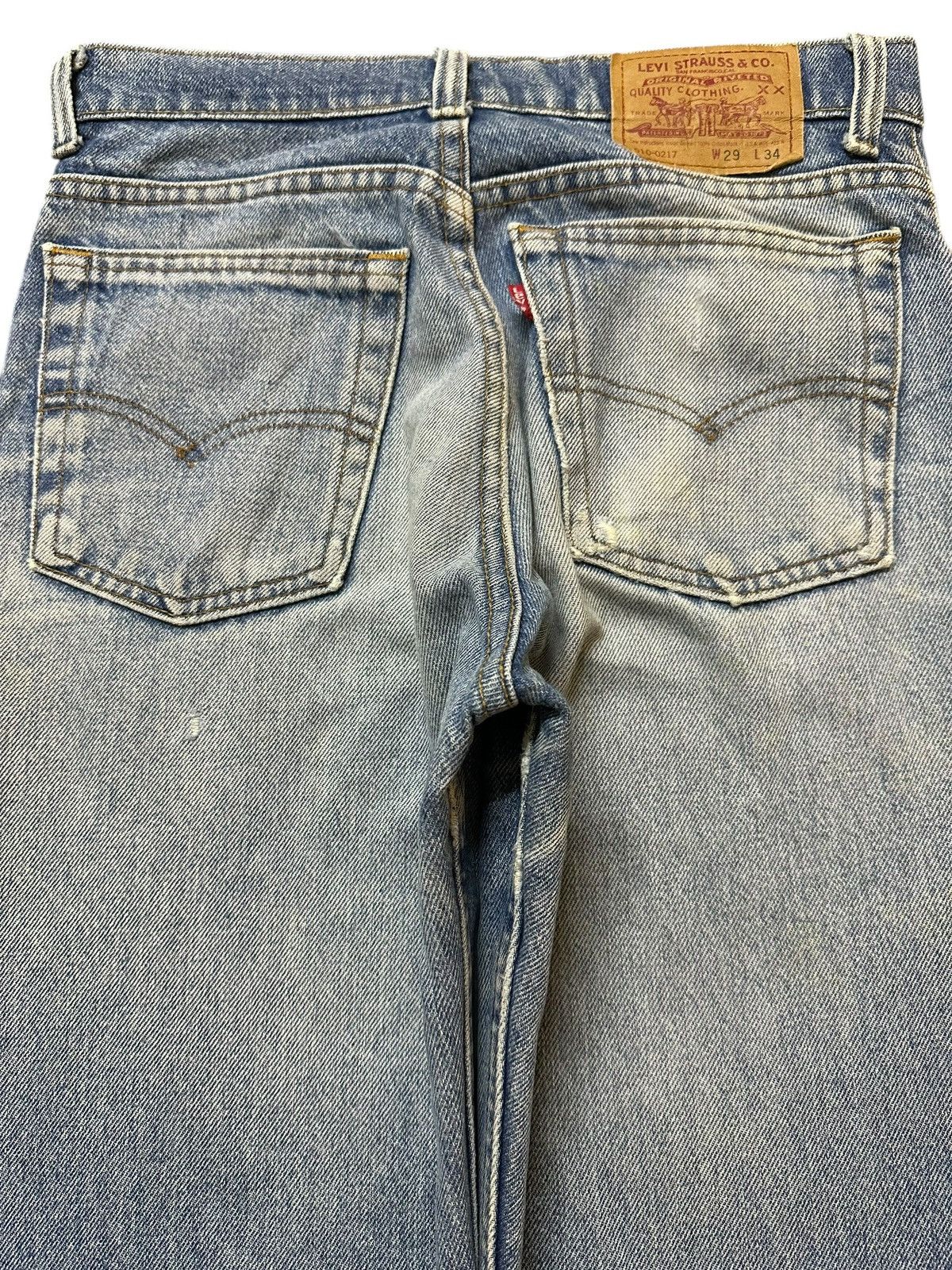 Levi's Vintage Usa 80s Levis 510 Light Wash Faded Distressed Jeans Size US 29 - 5 Thumbnail