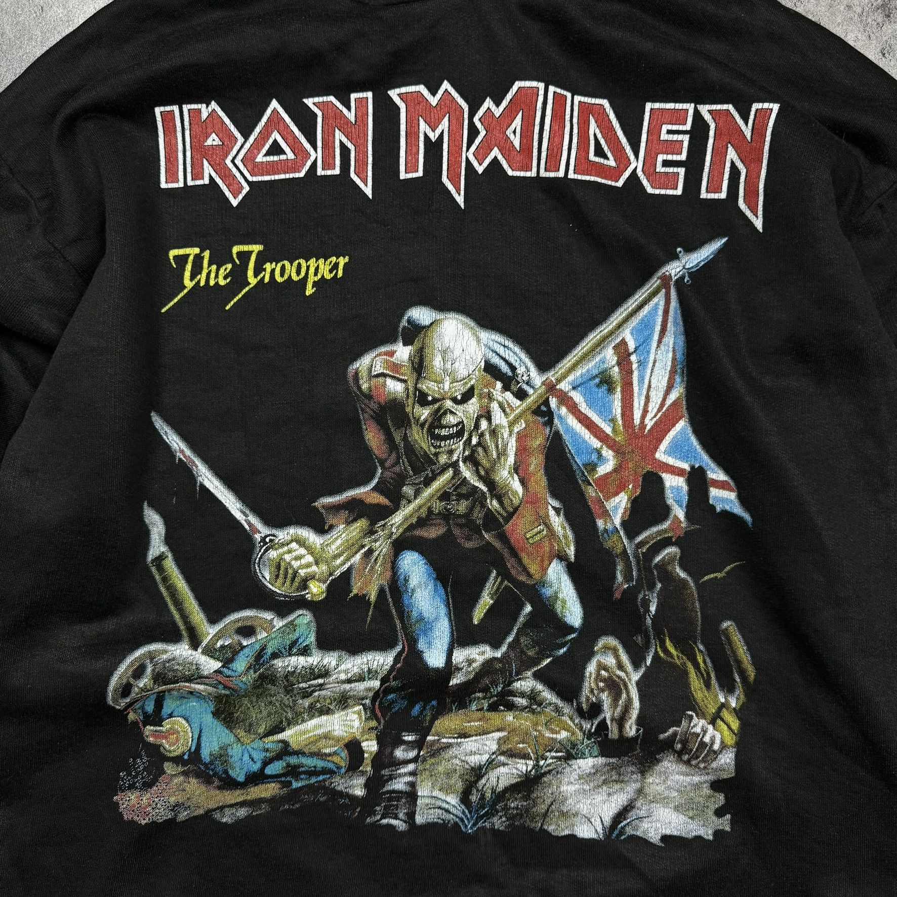 Band Tees × Iron Maiden × Vintage Rare Vintage Iron Maiden 1998 The Trooper Tour Hoodie Size US L / EU 52-54 / 3 - 3 Thumbnail