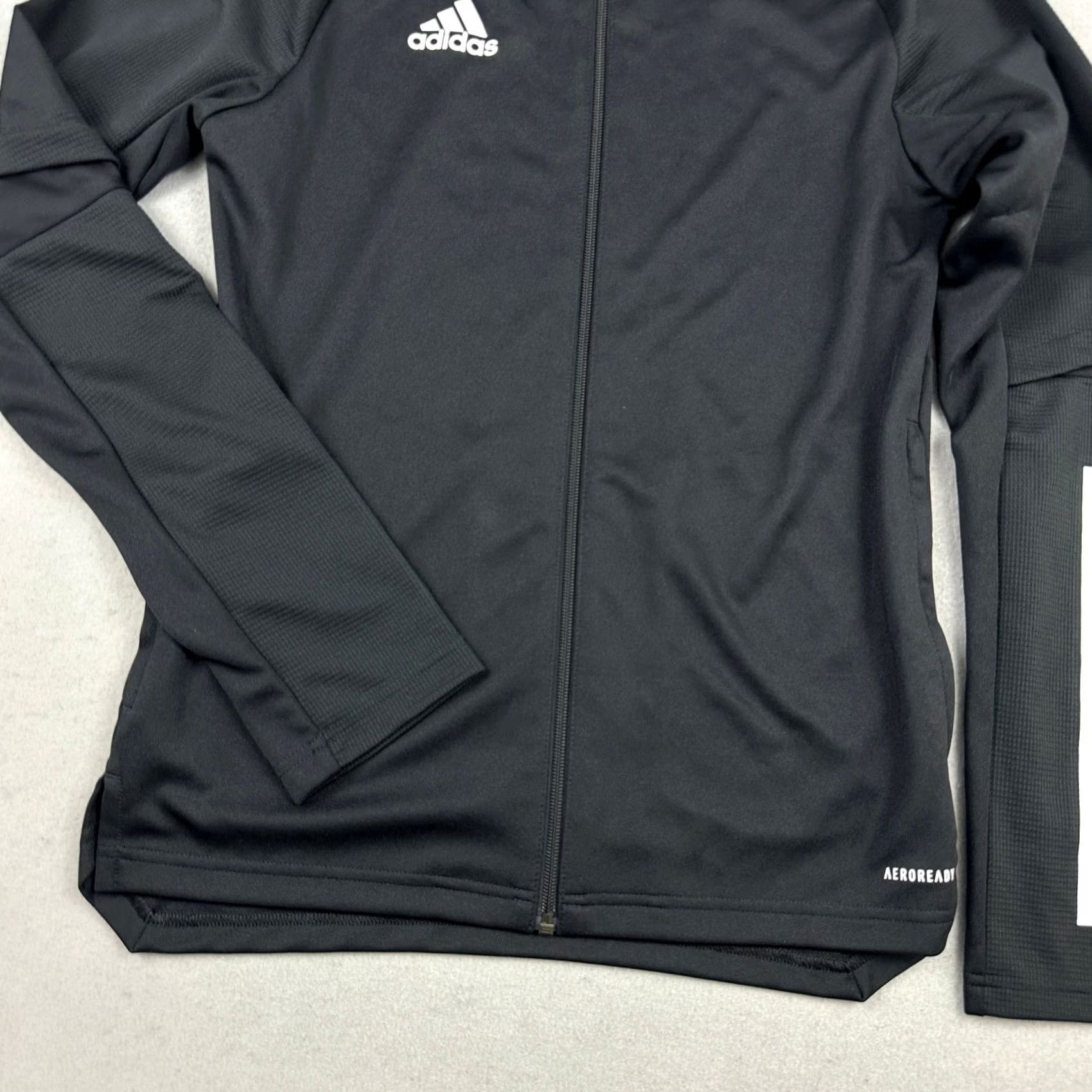 Adidas Adidas Track Jacket Men S Black Solid Full Zip 3 Stripes Aeroready Pockets Size US S / EU 44-46 / 1 - 3 Thumbnail