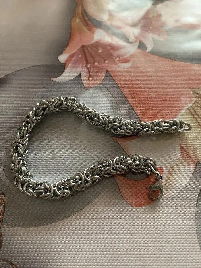 Jewelry Silver Chain Link Bracelet, Woven Silver Bracelet Size ONE SIZE - 4 Thumbnail