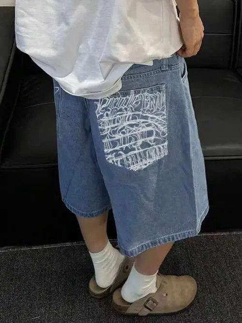 Japanese Brand VINTAGE RETRO 90s drip street shorts jorts Size US 36 / EU 52 - 3 Thumbnail