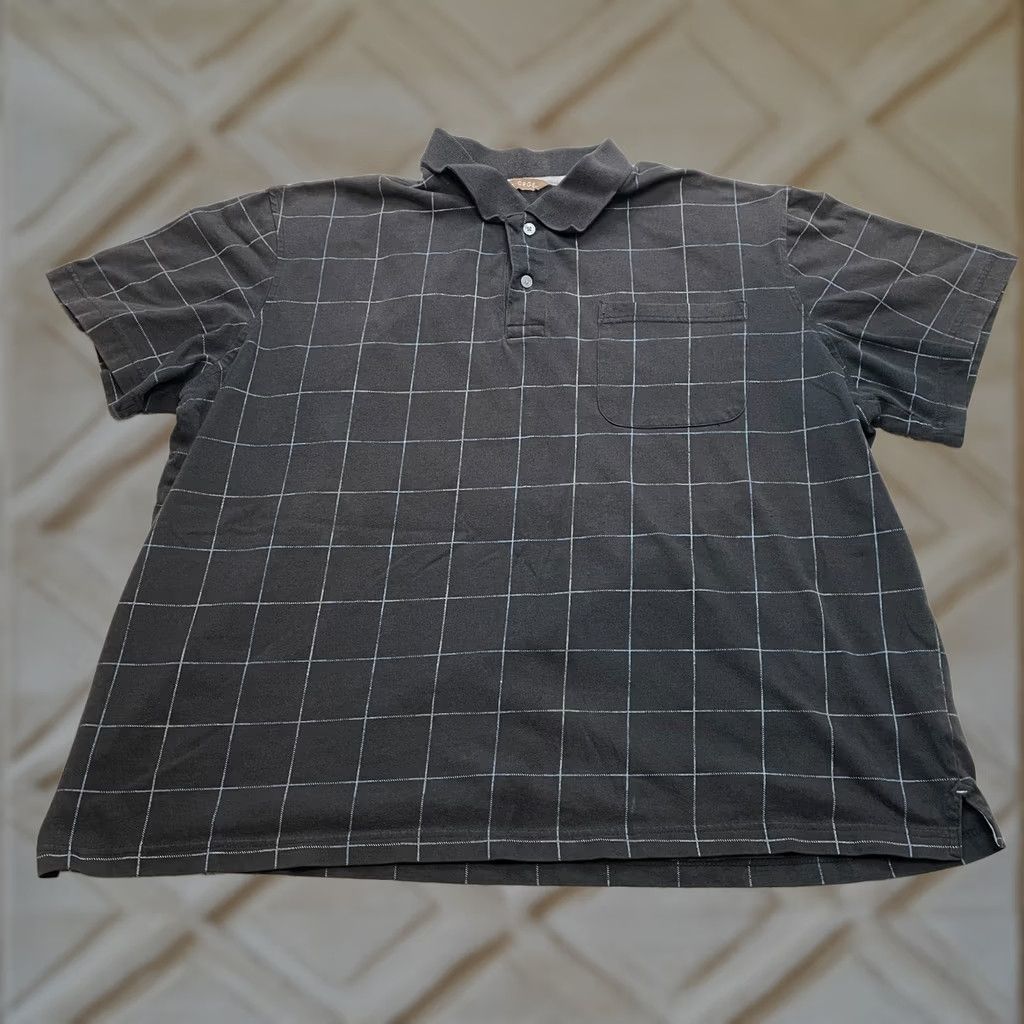 George George Polo Shirt Mens 2XL Black Check Polo Shirt Short Sleeve Cotton Knit Golf Rugby Casual Travel Mens XXL Black Check Polo Shirt Size US XXL / EU 58 / 5 - 1 Thumbnail