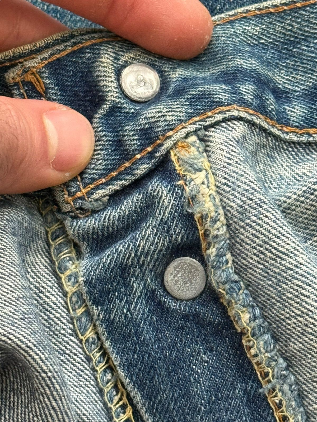 Levi's RARE OG 1960’s Big E Levi’s 501 Oil Splash Selvedge Denim Size US 38 / EU 54 - 22 Thumbnail