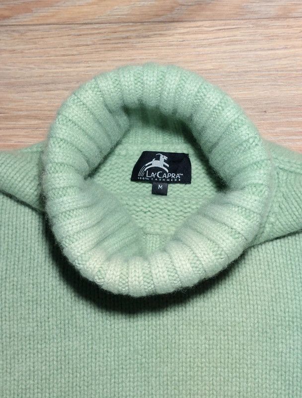 Other 100% cashmere sweater turtleneck jumper thick weave green Size M / US 6-8 / IT 42-44 - 4 Thumbnail