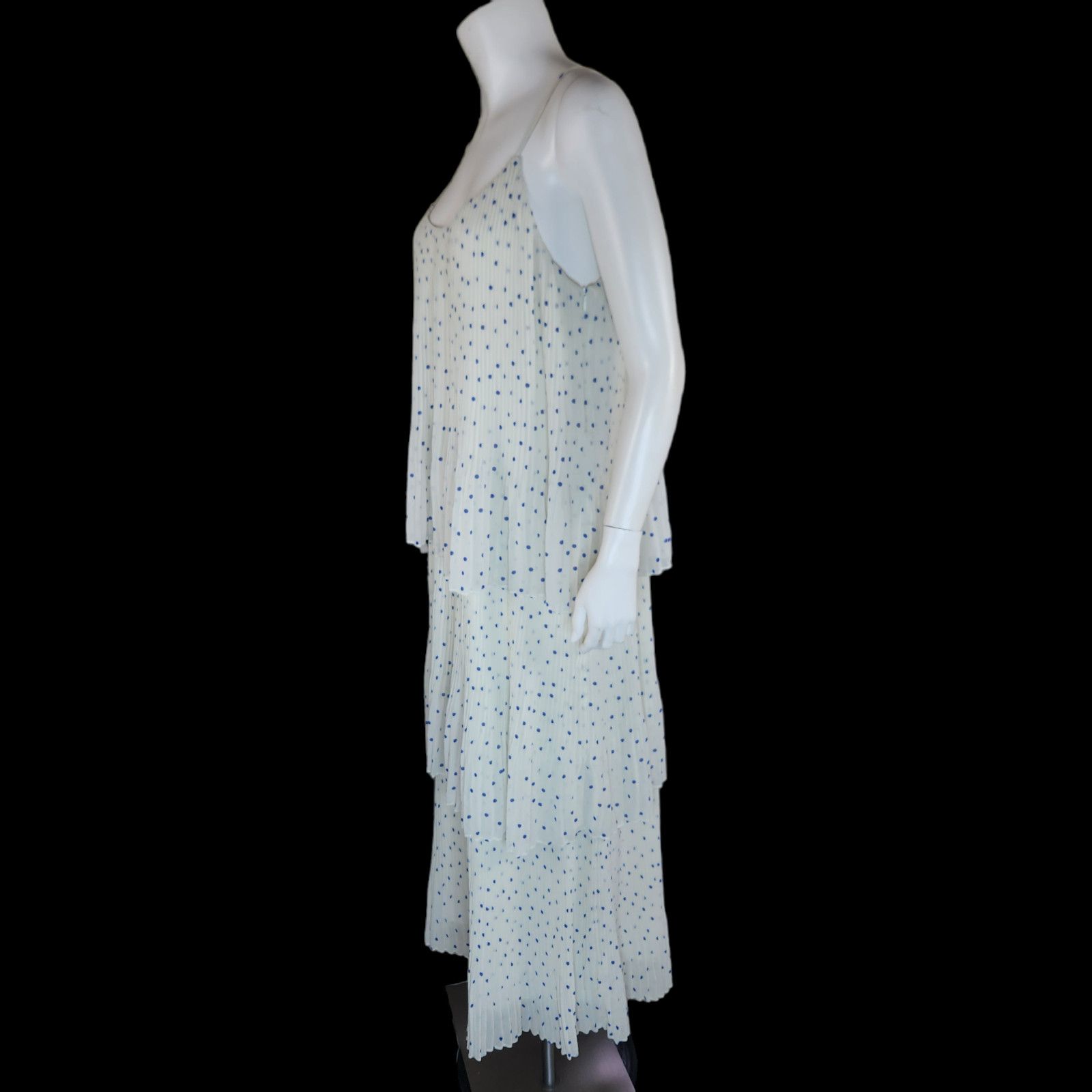 Samsoe Samsoe Samsoe Samsoe Womens Large Blue Polka Dot Maxi Dress Size L / US 10 / IT 46 - 4 Thumbnail