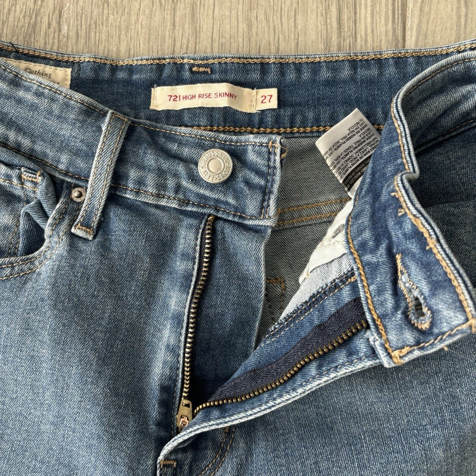 Levi's Levi’s 721 Women's 24x27 (tag 27) High Rise Skinny Big E Jns Size 24" / US 00 / IT 34 - 3 Thumbnail
