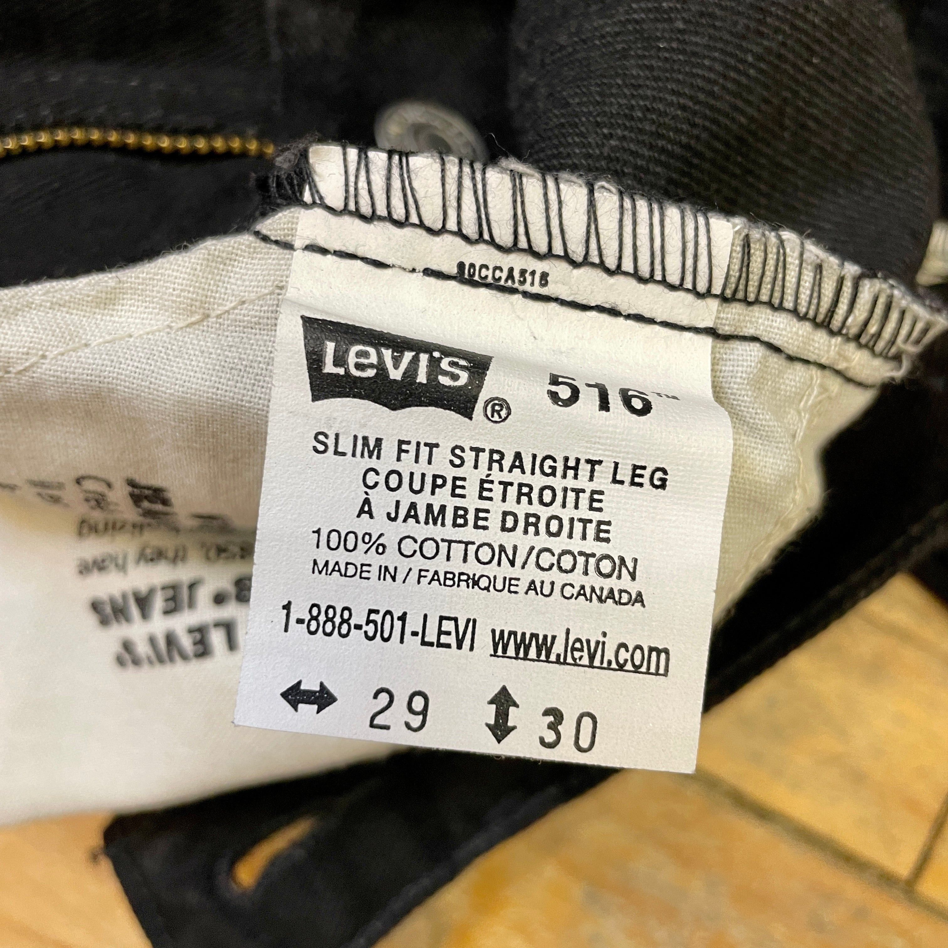 Levi's Deadstock Vintage Levi's Black 516 Slim Fit Straight Leg Denim Jeans Made In Canada 29" Waist Size US 29 - 7 Thumbnail