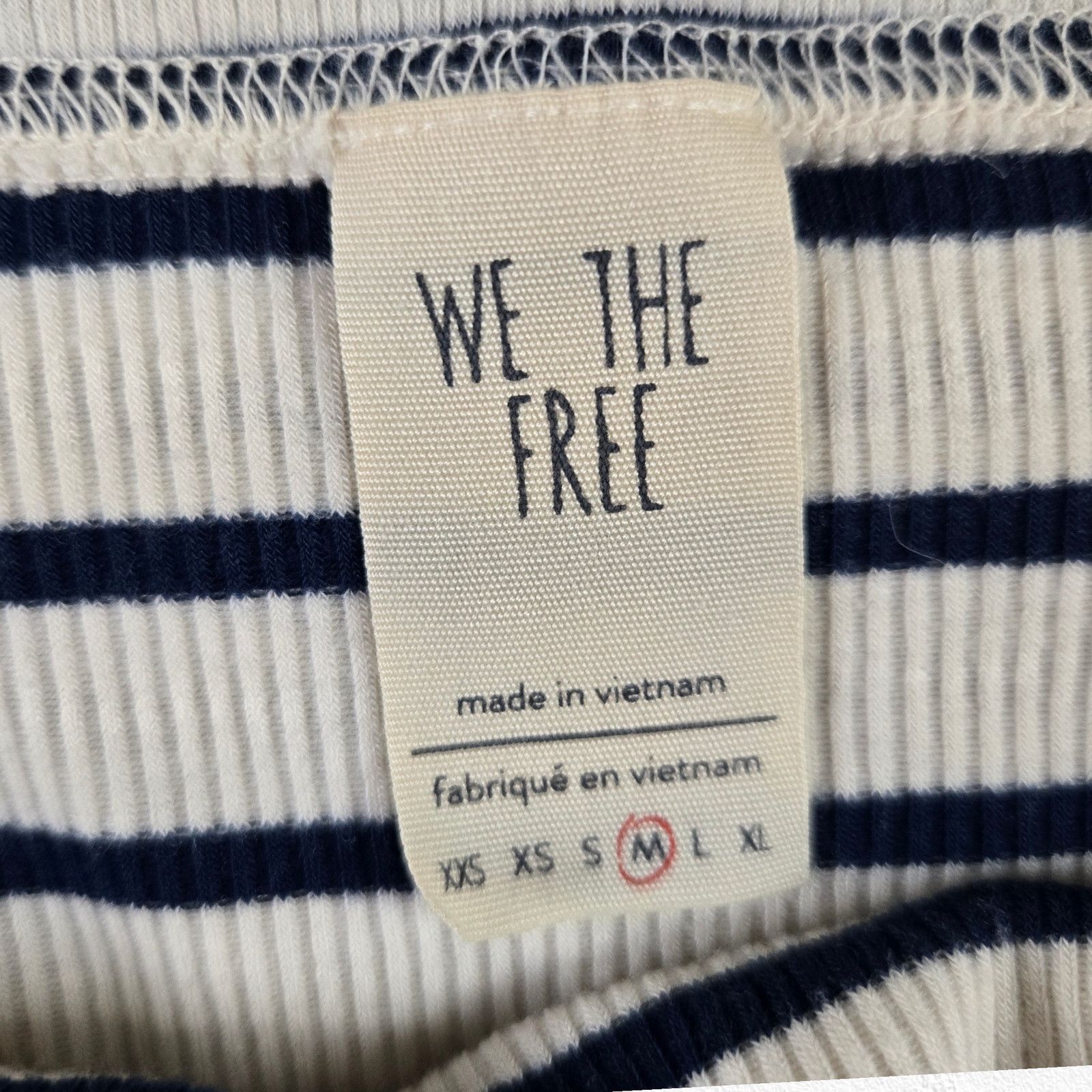 Free People White Blue Off the Shoulder Striped Top Size Medium Size M / US 6-8 / IT 42-44 - 7 Thumbnail