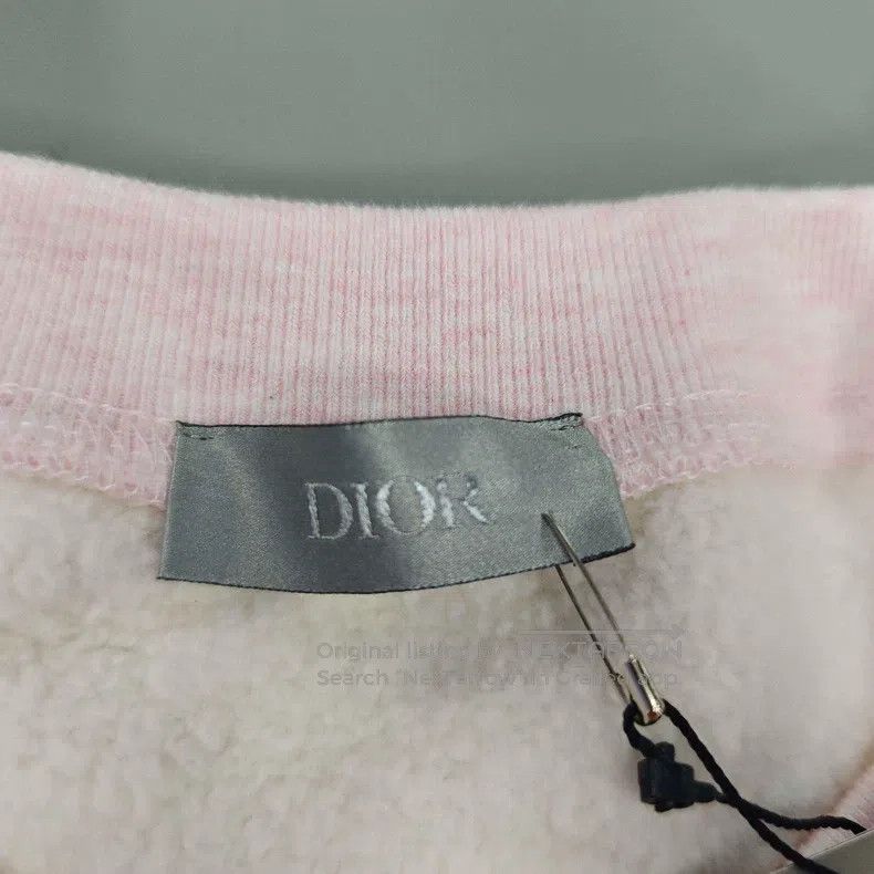 Dior Dior Light pink silver thread embroidered logo plush sweat Size US L / EU 52-54 / 3 - 5 Thumbnail