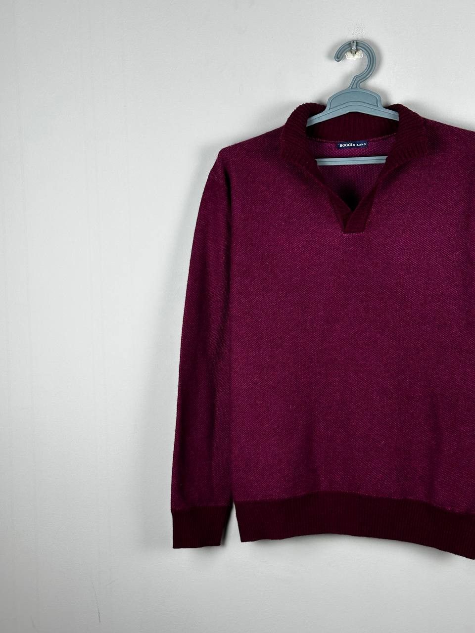 Boggi Vintage Boggi Milano Burgundy Cashmere Sweater Size US L / EU 52-54 / 3 - 2 Thumbnail