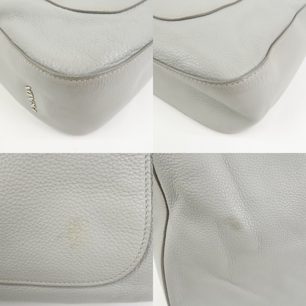 Prada Prada Calfskin Hobo Bag Gray Size ONE SIZE - 5 Thumbnail